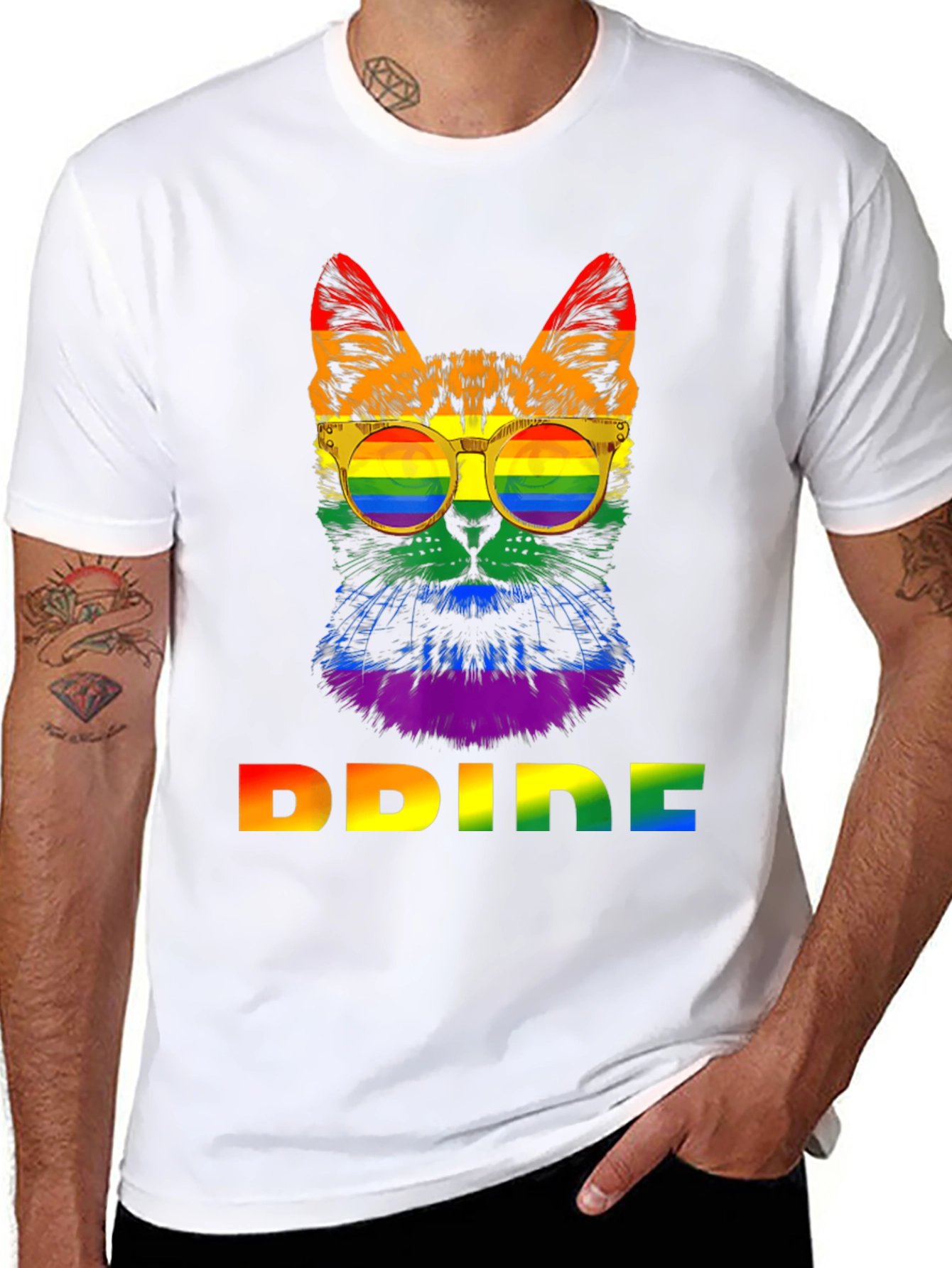 Pride Cat T-Shirt - Rainbow LGBT Graphic Tee