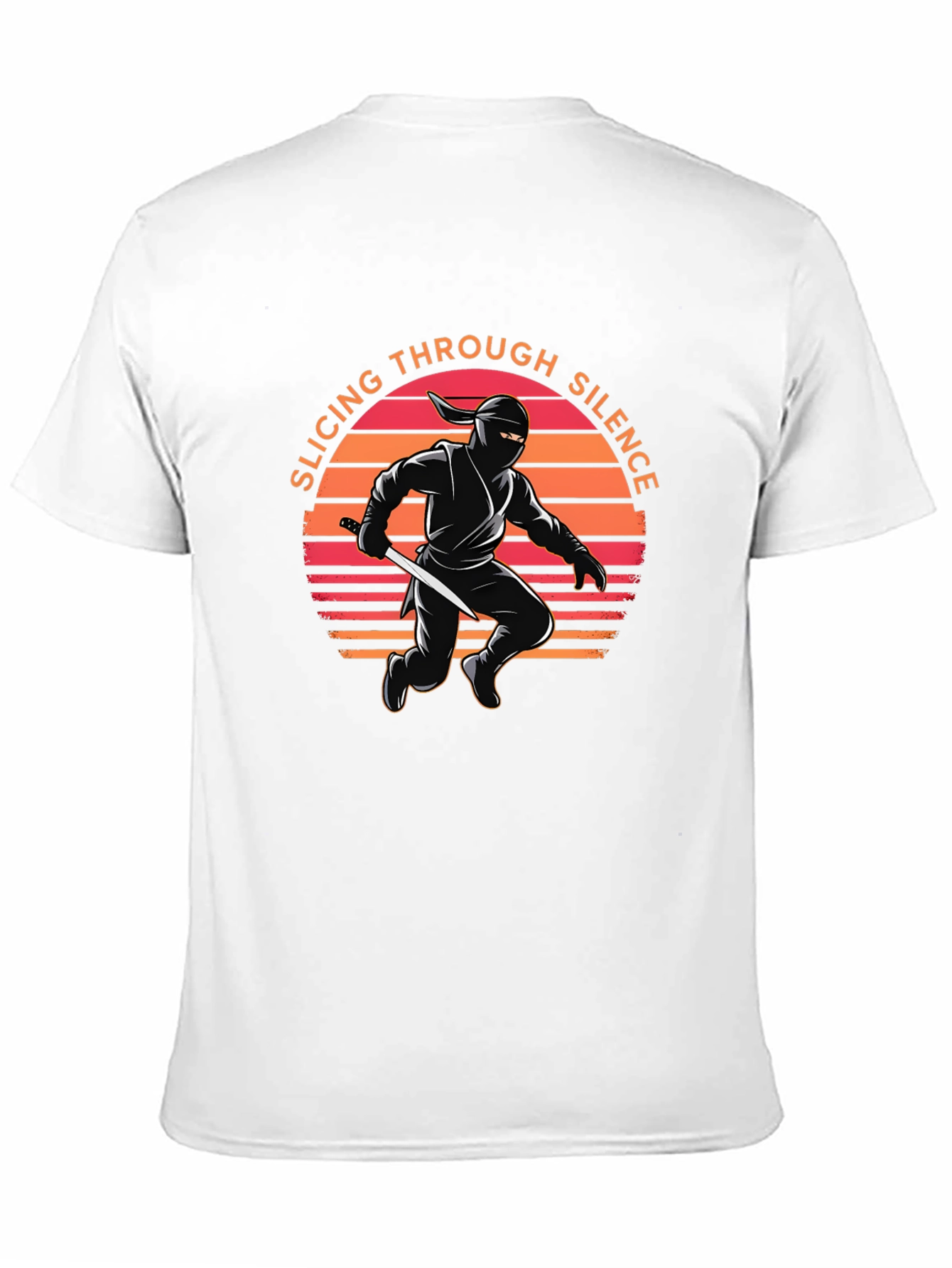 Ninja Slicing Through Silence Black T-Shirt