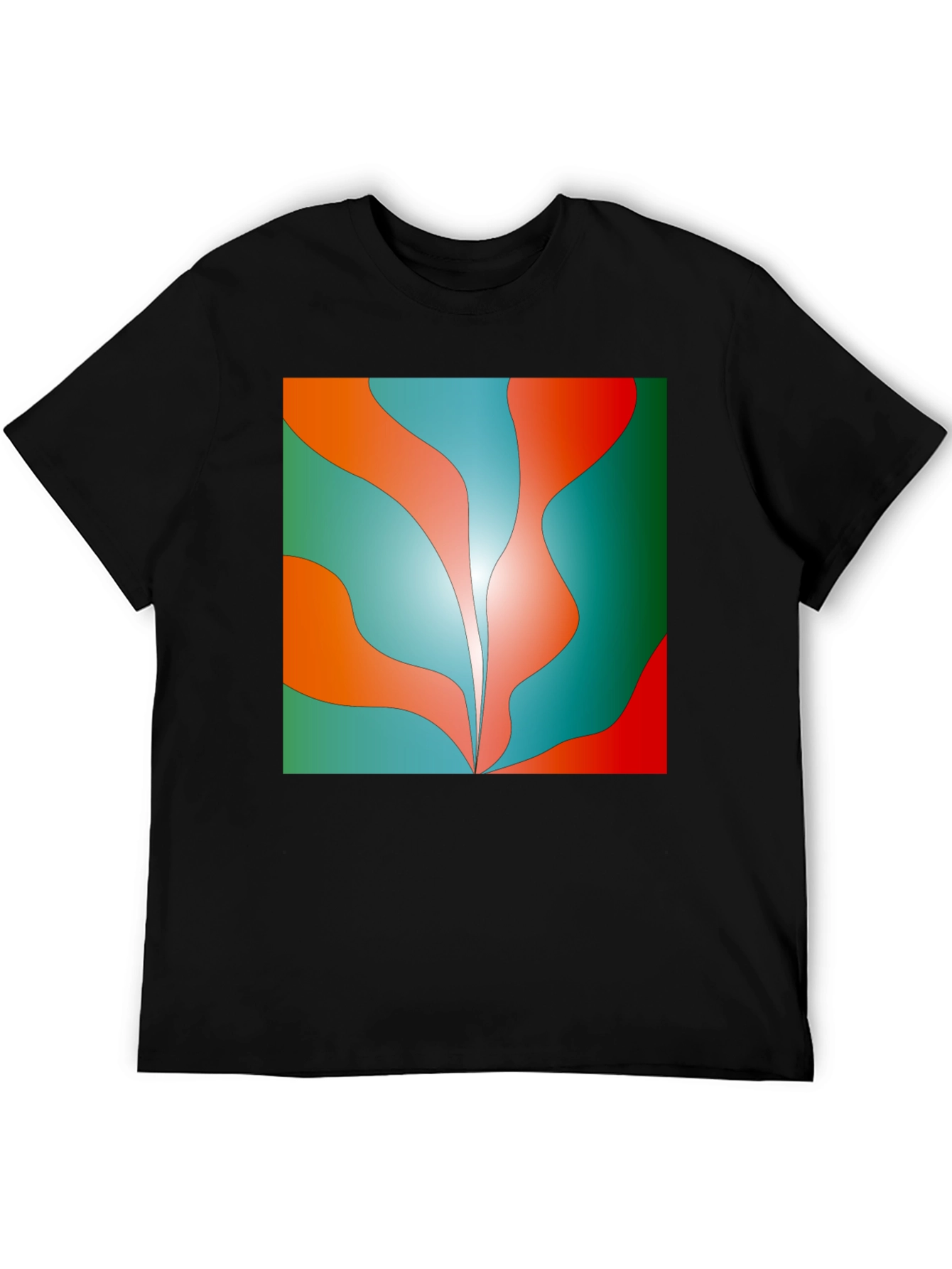 Abstract Wave Graphic Tee - Trendy Design Soft Cotton