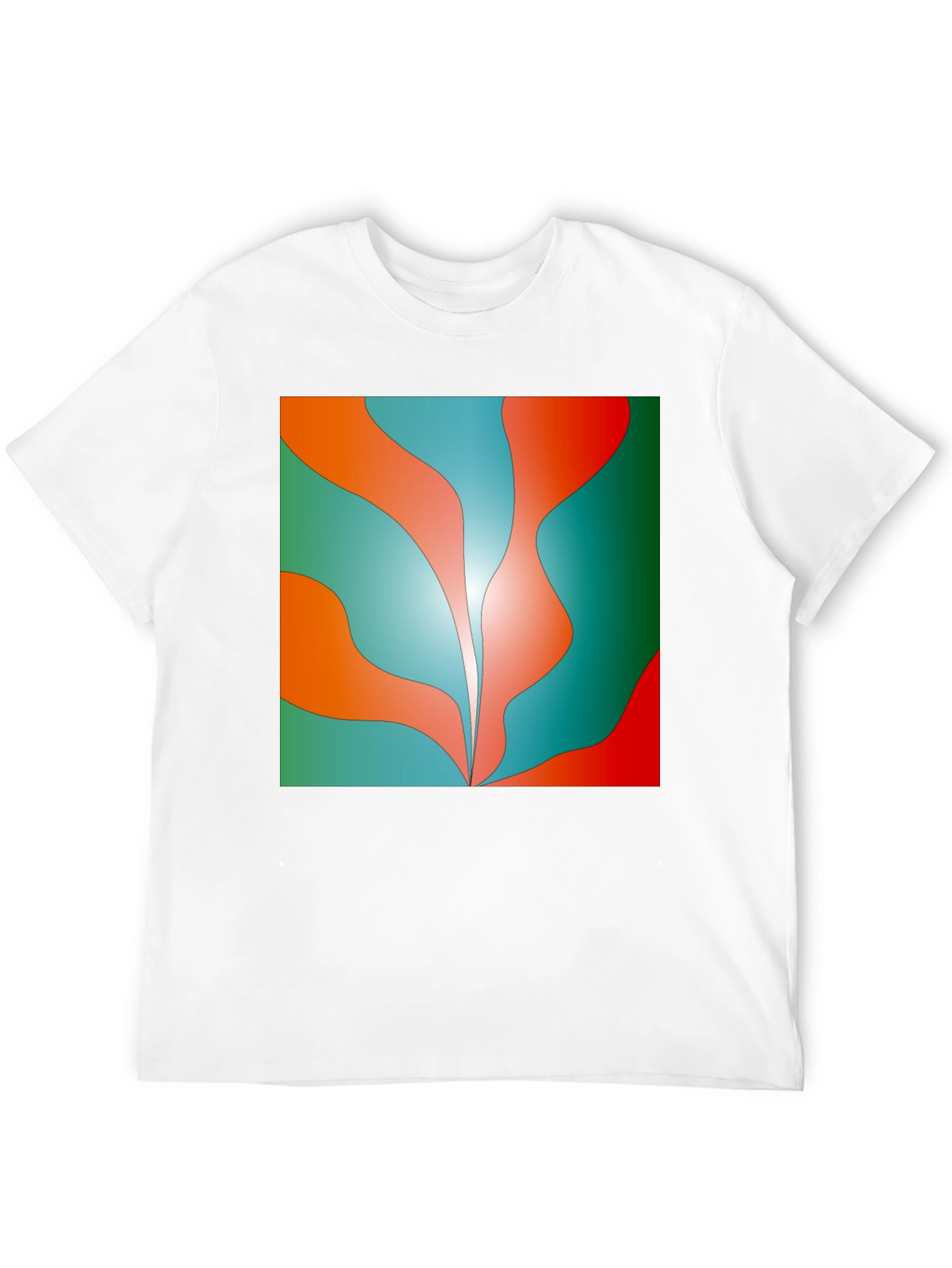 Abstract Wave Graphic Tee - Trendy Design Soft Cotton