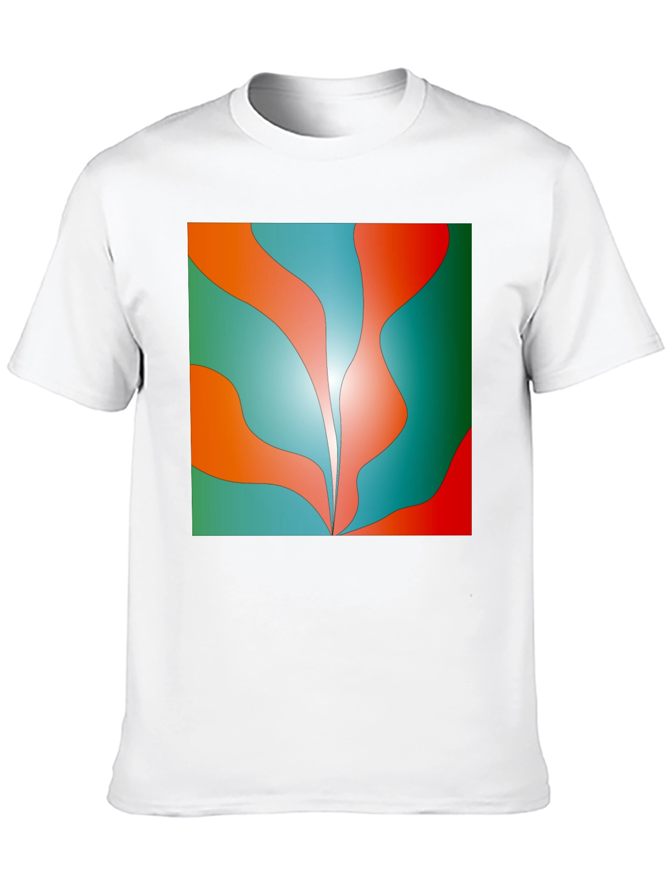 Abstract Wave Graphic Tee - Trendy Design Soft Cotton