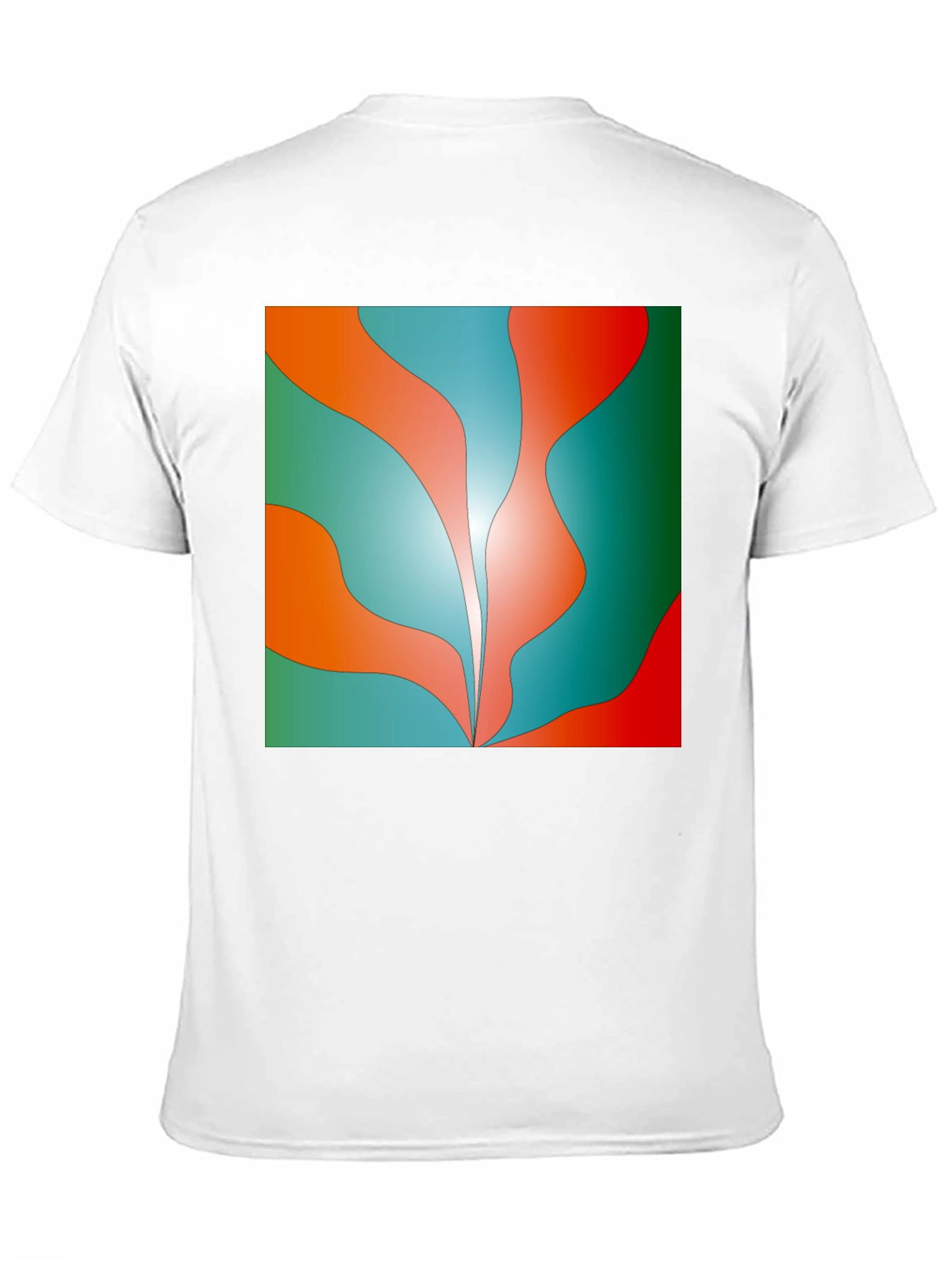 Abstract Wave Graphic Tee - Trendy Design Soft Cotton