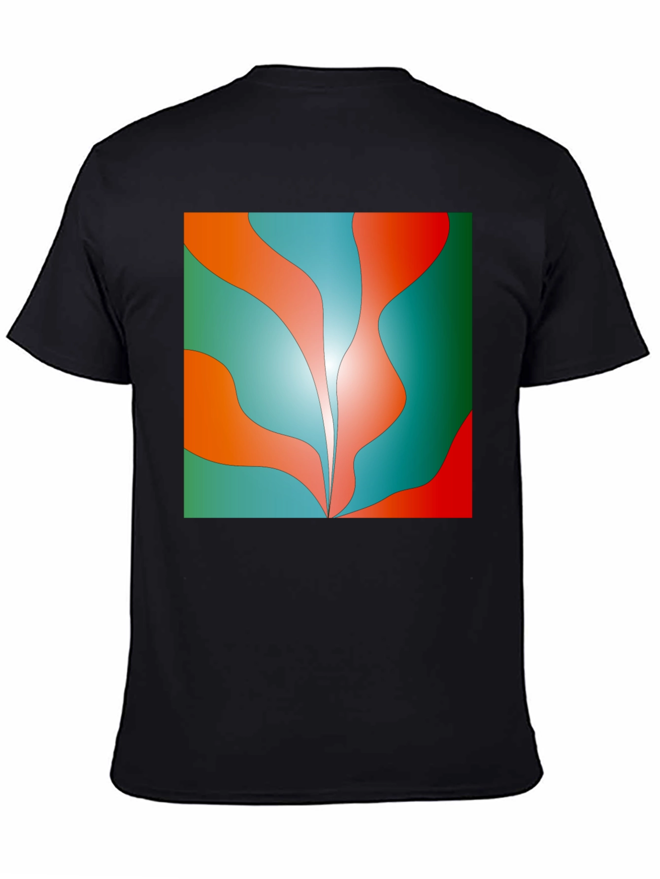Abstract Wave Graphic Tee - Trendy Design Soft Cotton