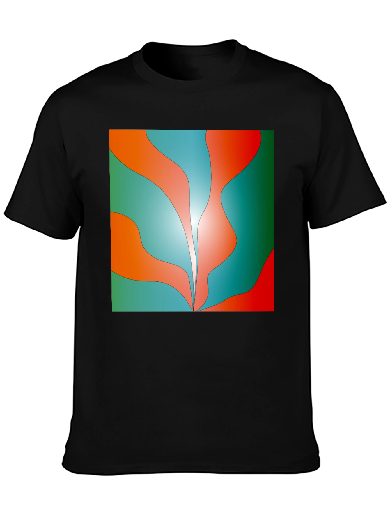 Abstract Wave Graphic Tee - Trendy Design Soft Cotton
