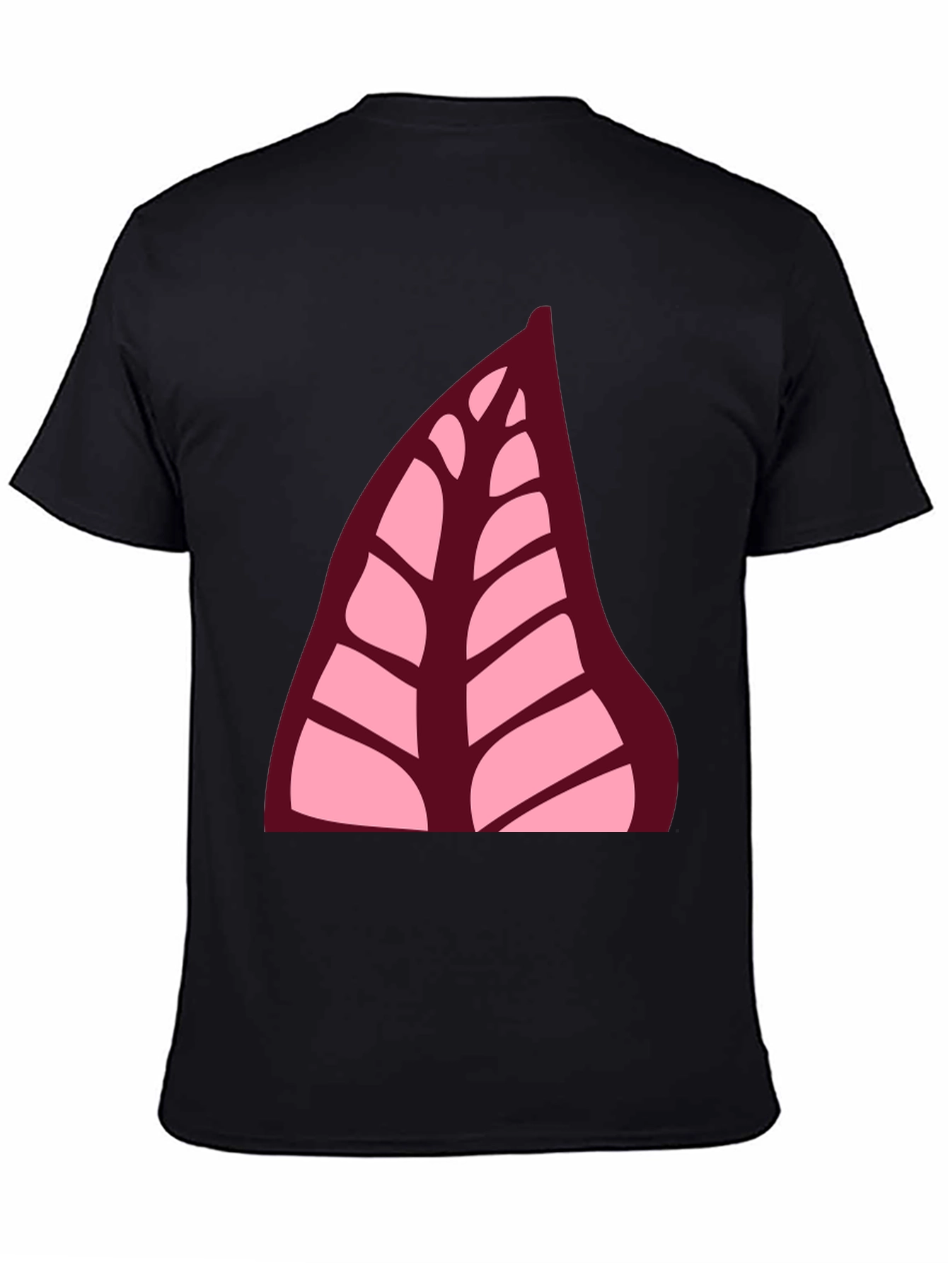 Leaf Print Black T-Shirt