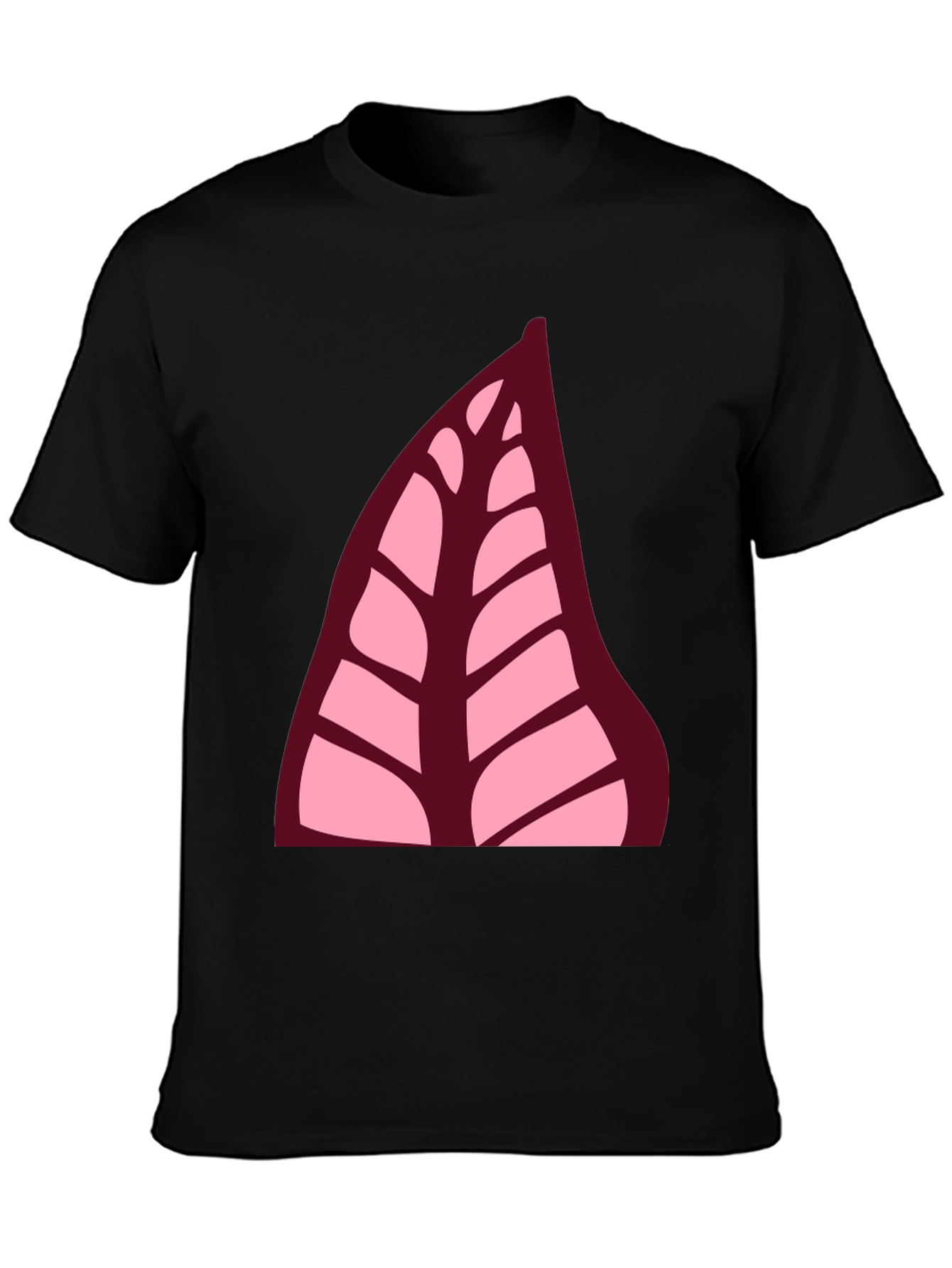 Leaf Print Black T-Shirt