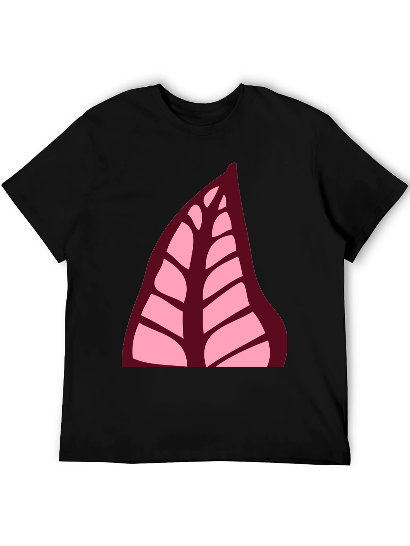 Leaf Print Black T-Shirt
