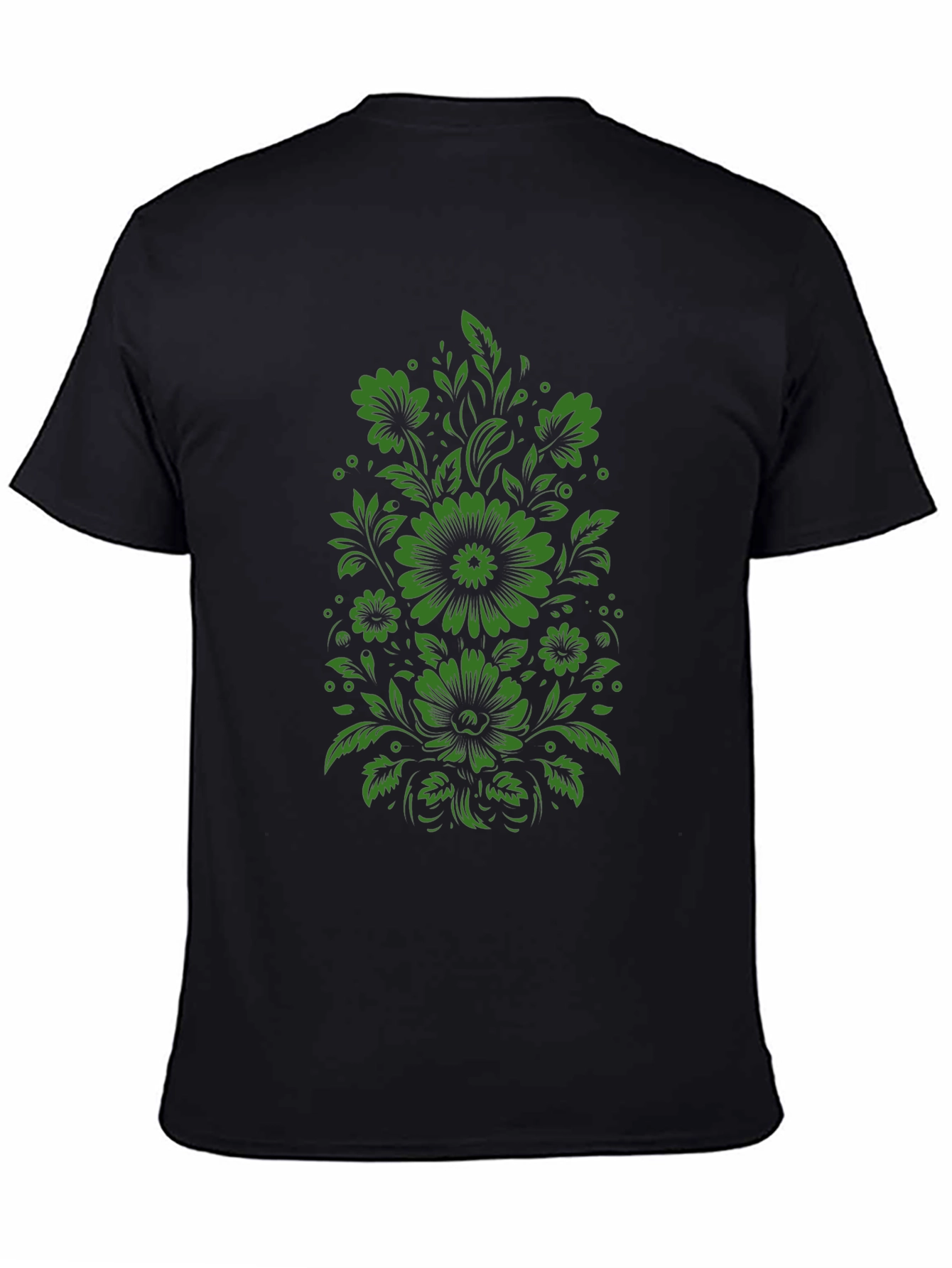 Floral Graphic Print Tee - Mens Black T-Shirt