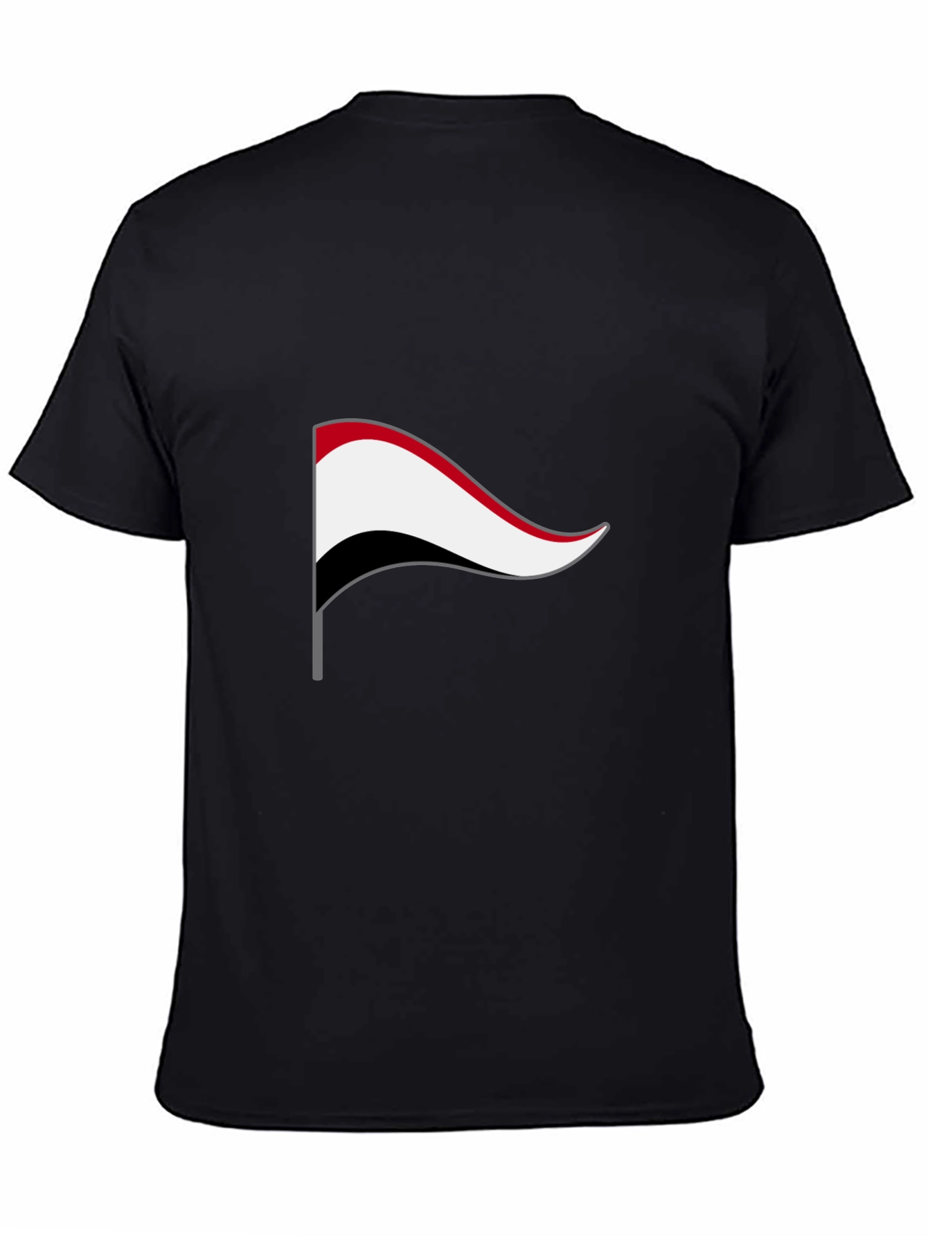 Yemen Flag Graphic Tee - Black Cotton T-Shirt