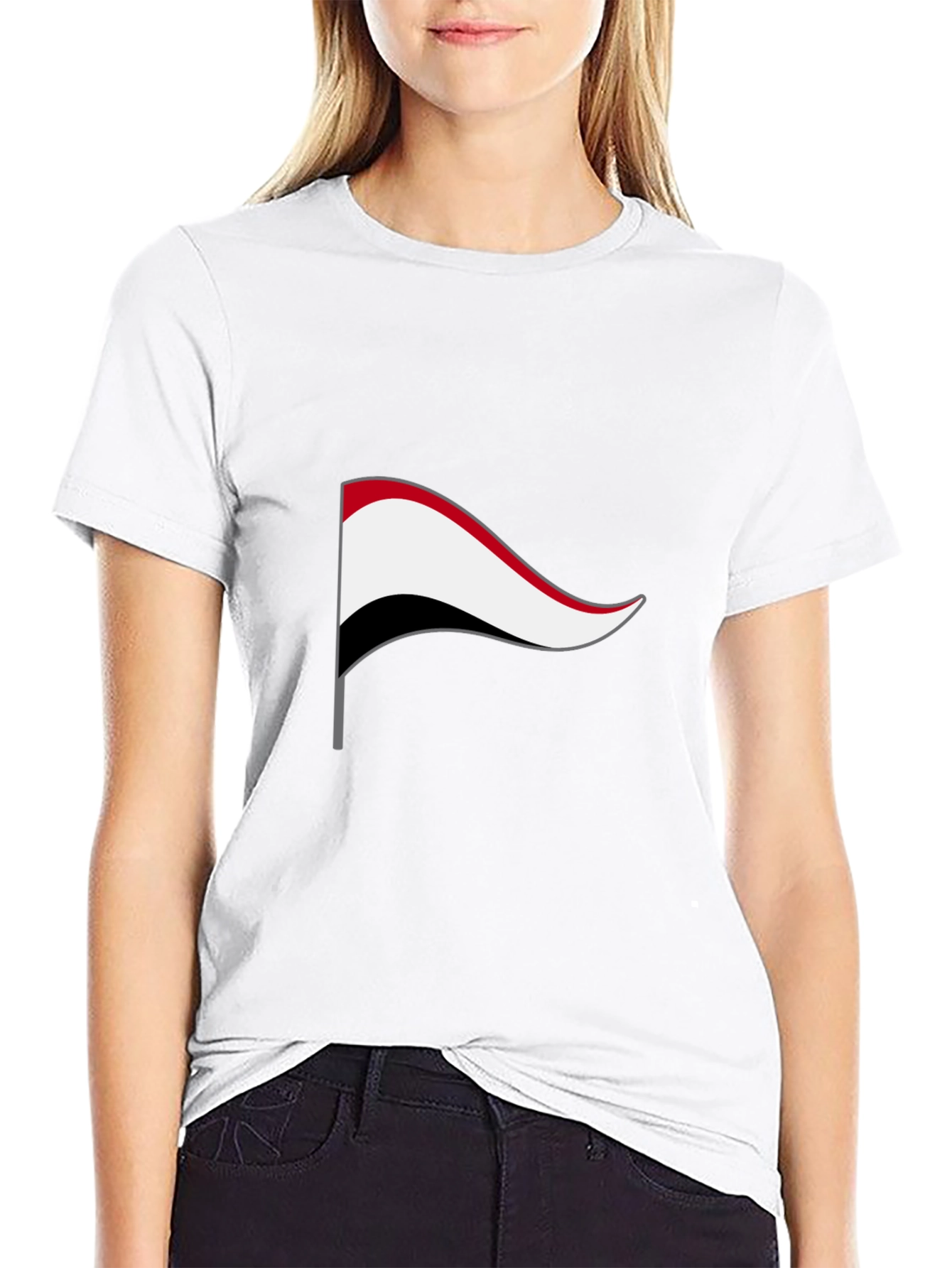 Yemen Flag Graphic Tee - Black Cotton T-Shirt