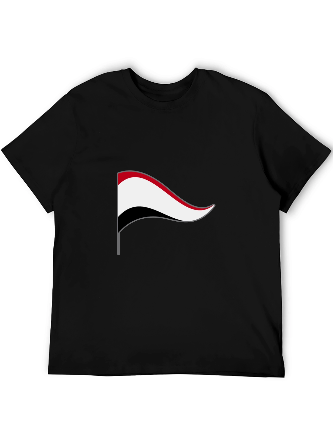 Yemen Flag Graphic Tee - Black Cotton T-Shirt