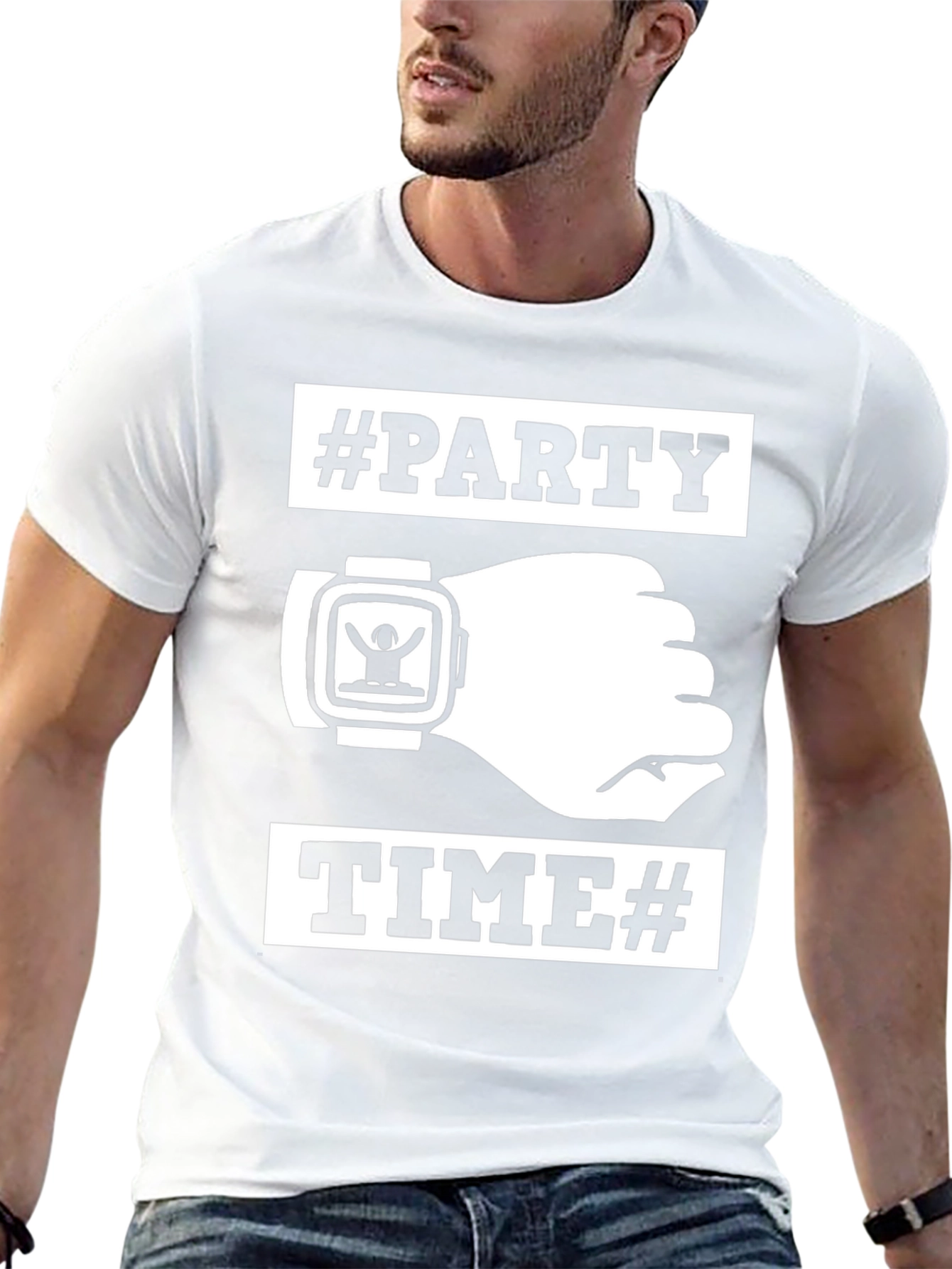 Party Time Black Graphic T-Shirt