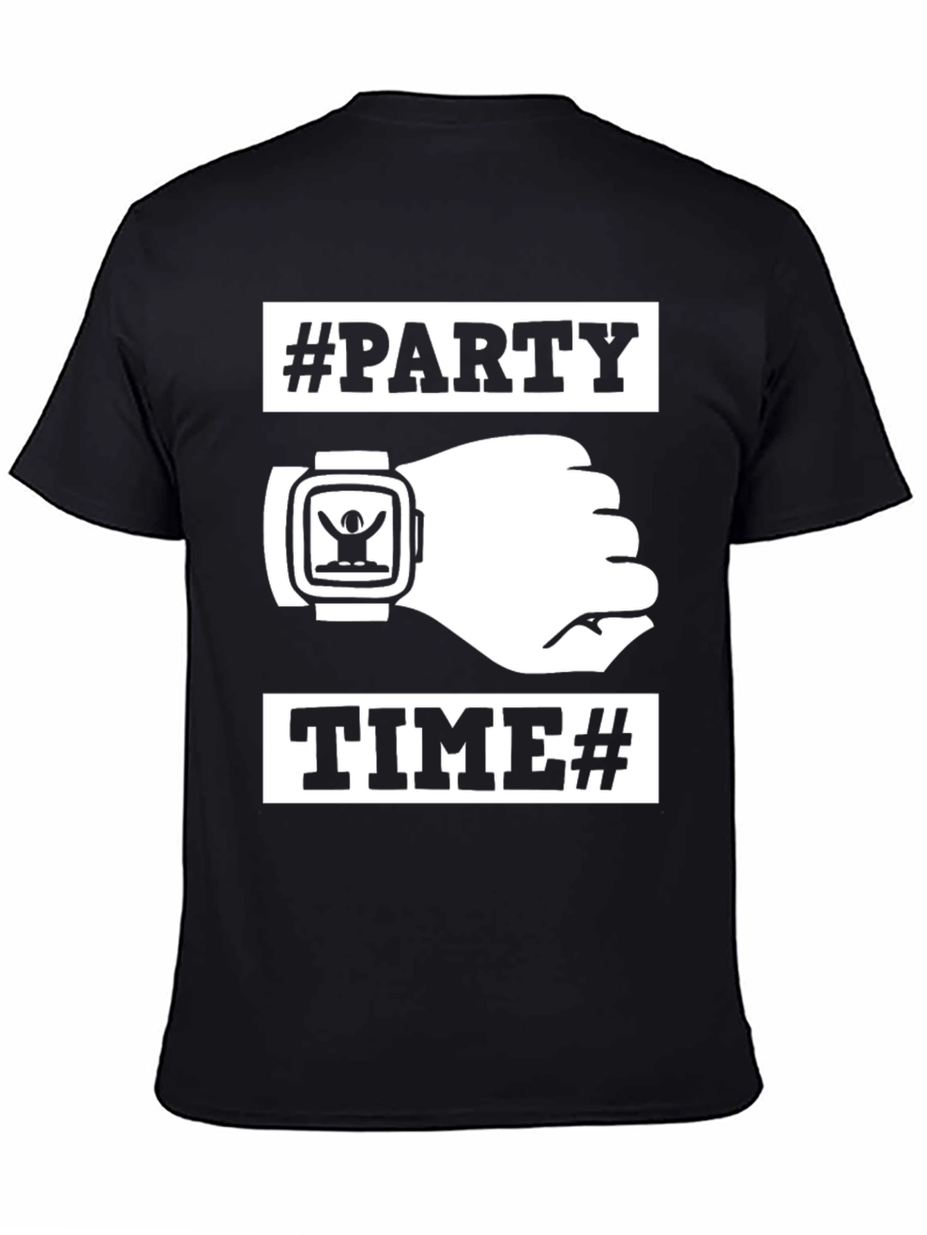 Party Time Black Graphic T-Shirt