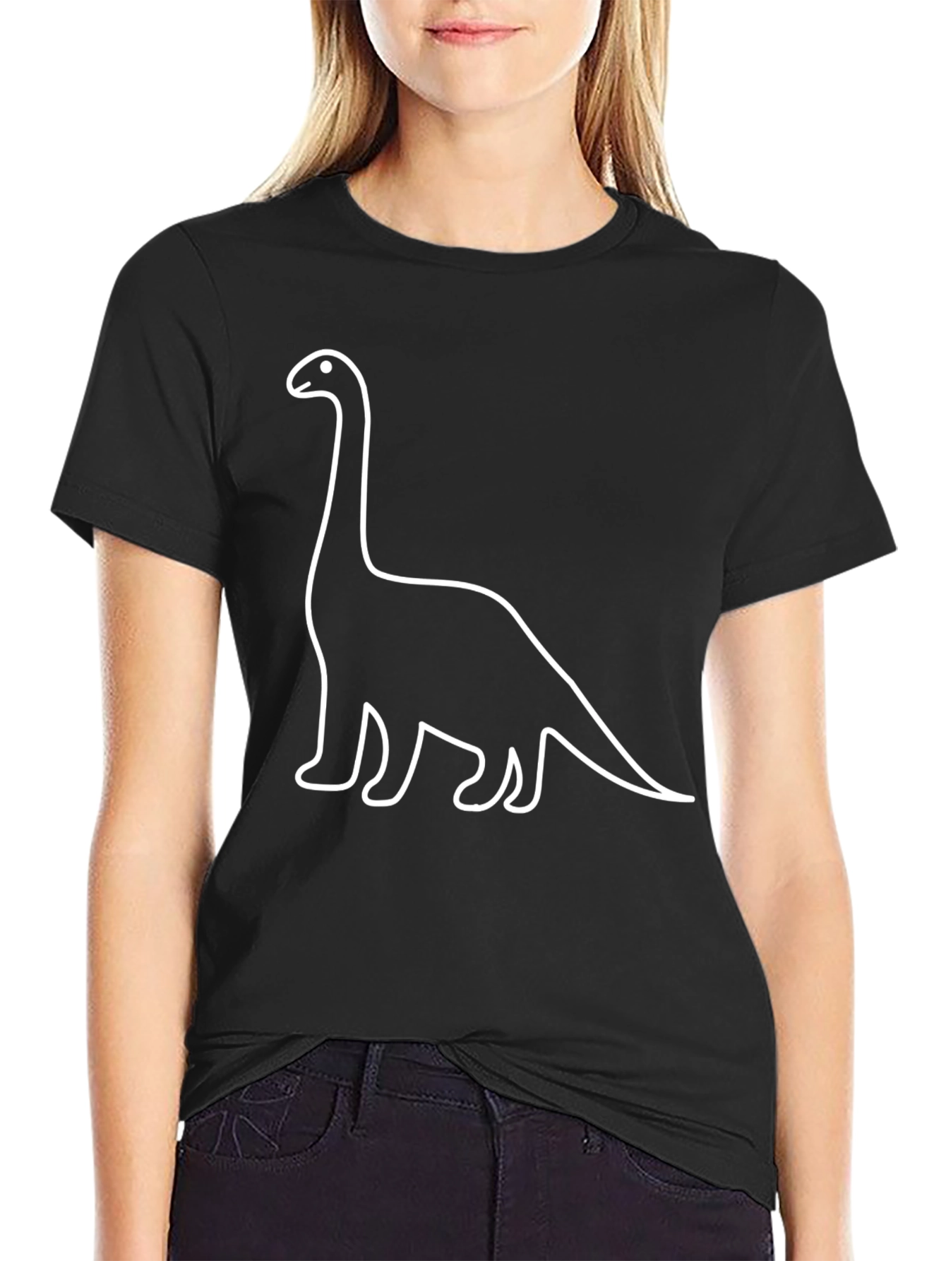 Dino Outline T-Shirt - Classic Black Tee