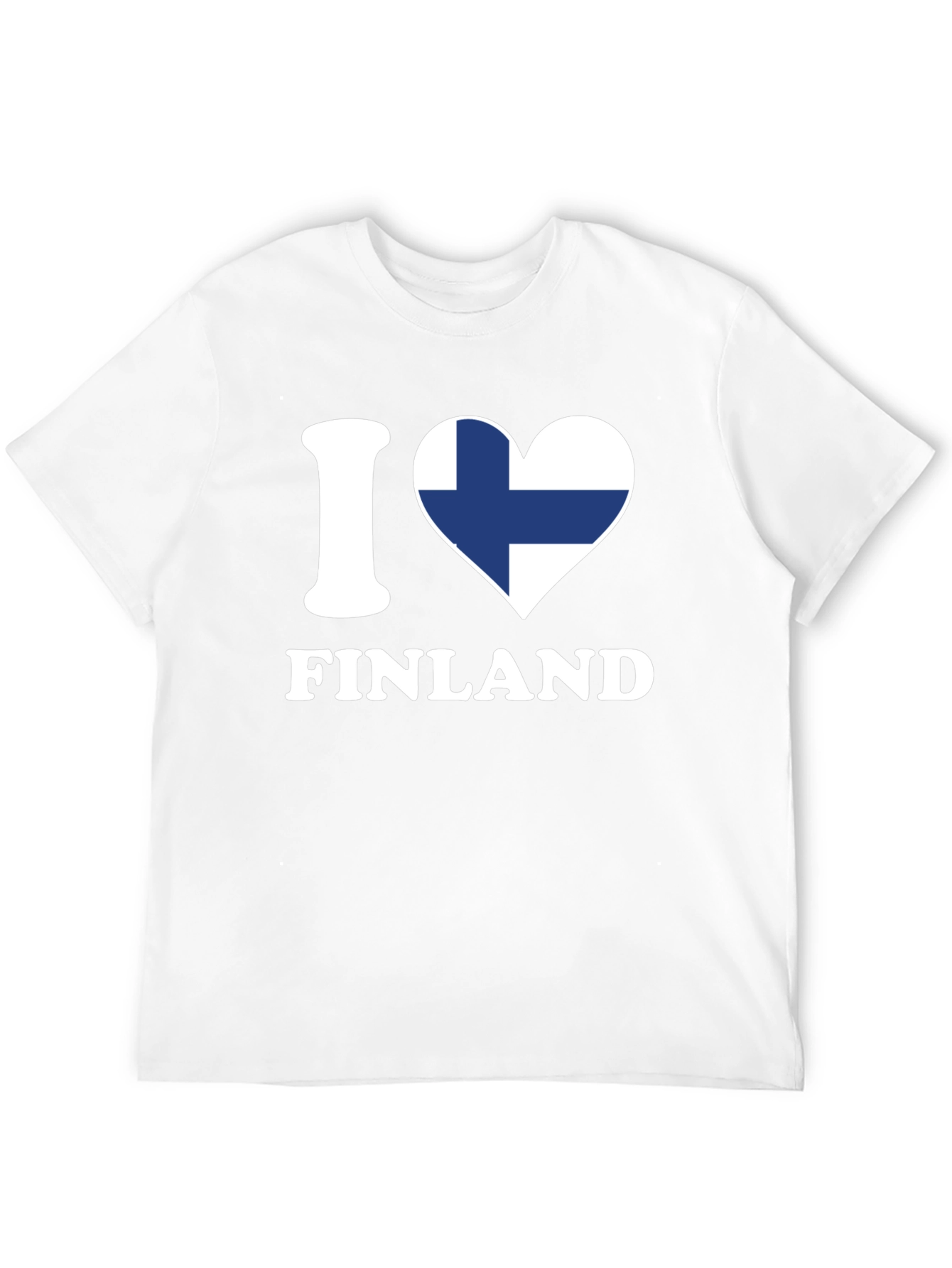 I Love Finland T-Shirt - Finnish Flag Heart Design