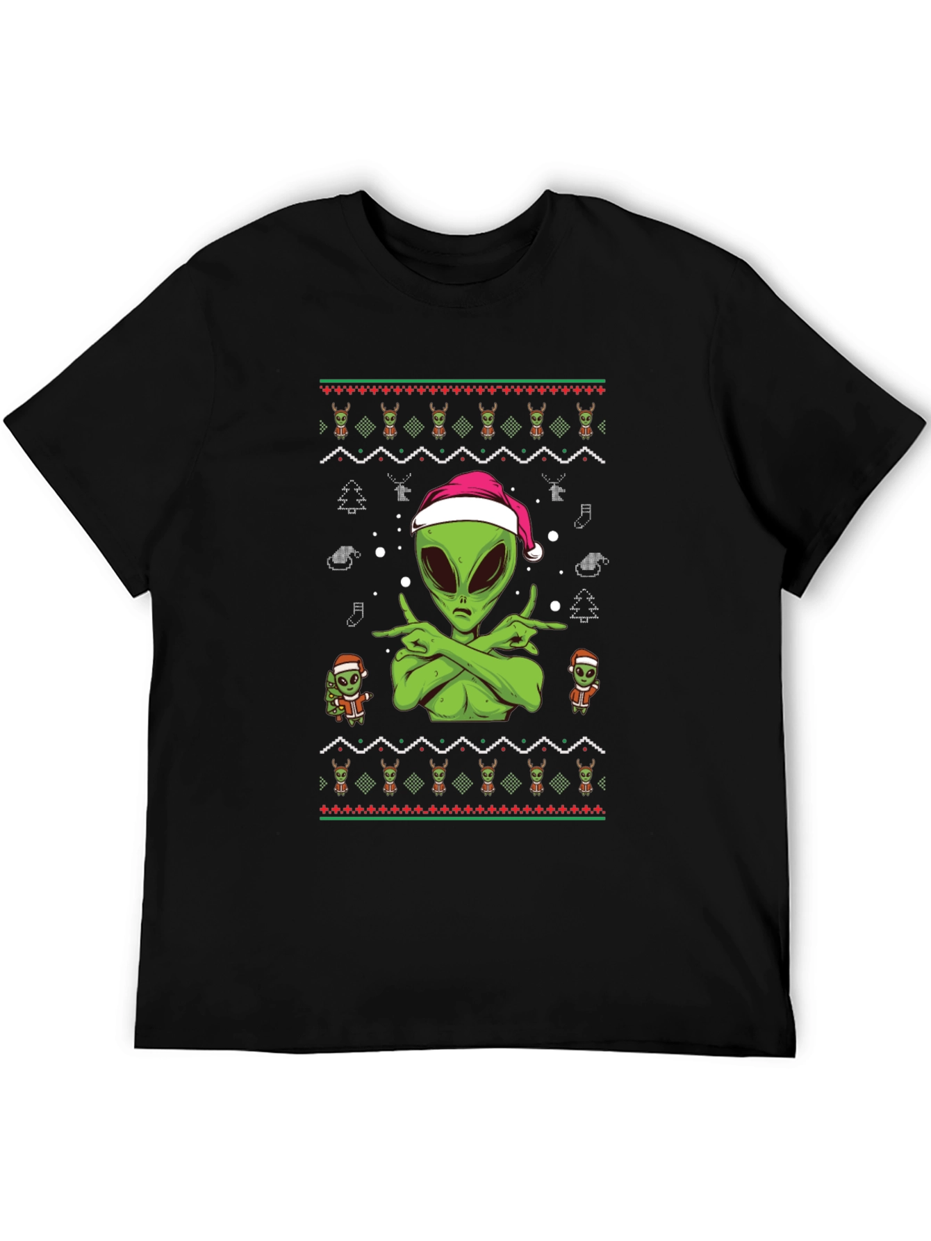 Alien Christmas Ugly Sweater Tee