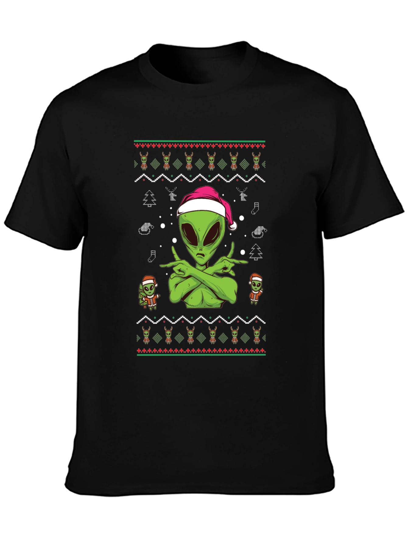 Alien Christmas Ugly Sweater Tee