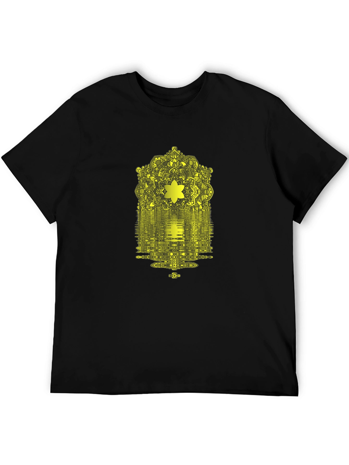 Abstract Geometric Print Black T-Shirt