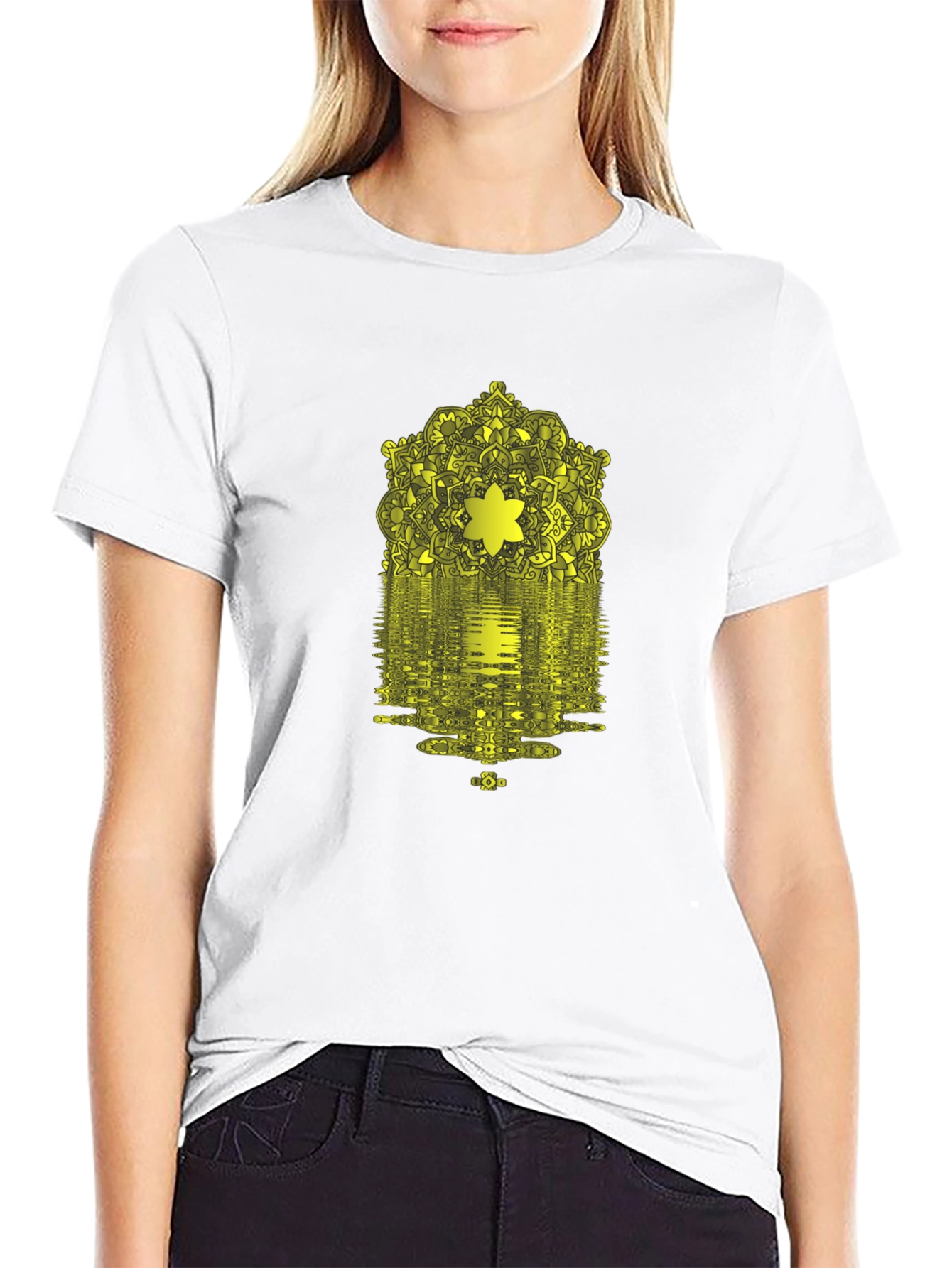 Abstract Geometric Print Black T-Shirt