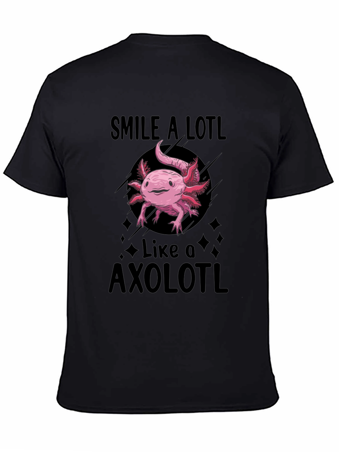 Smile A Lotl Axolotl Black T-Shirt