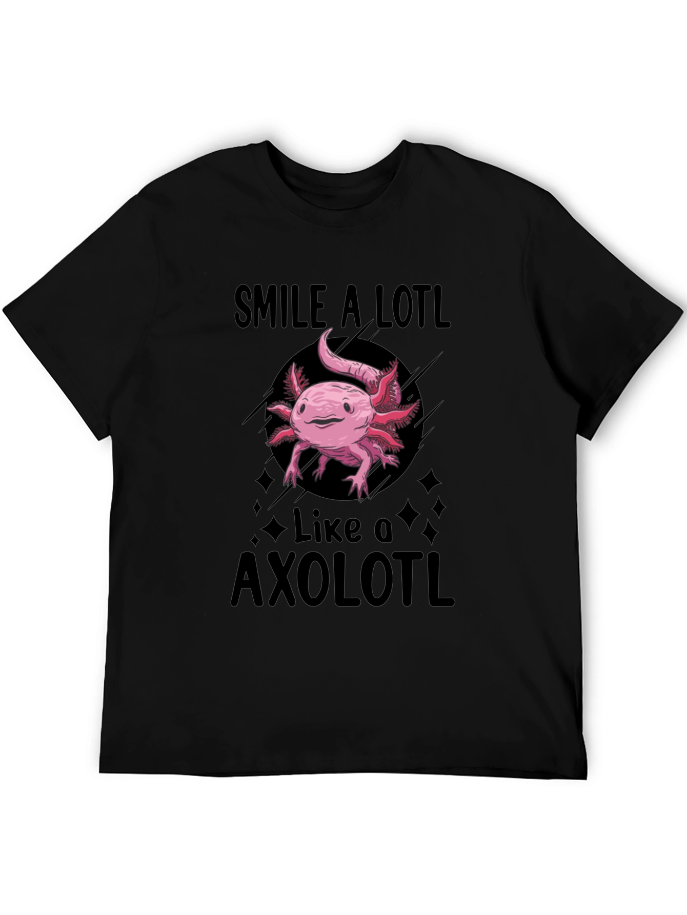 Smile A Lotl Axolotl Black T-Shirt