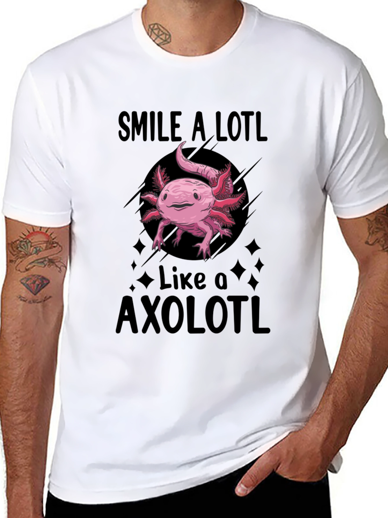Smile A Lotl Axolotl Black T-Shirt