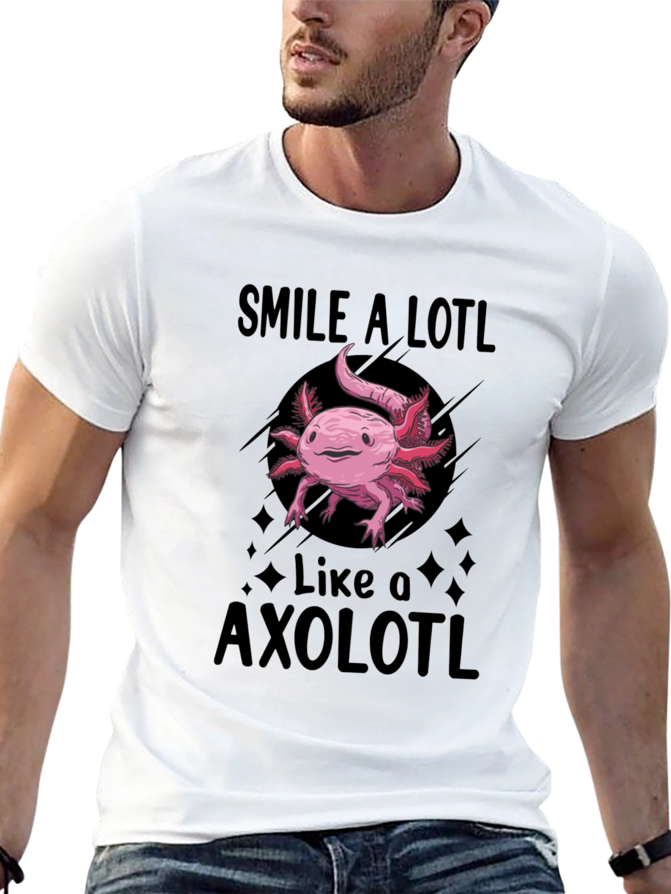 Smile A Lotl Axolotl Black T-Shirt