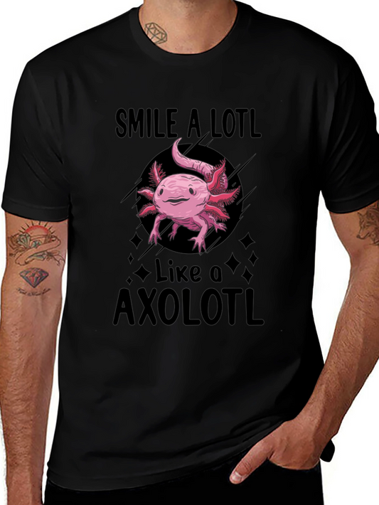 Smile A Lotl Axolotl Black T-Shirt
