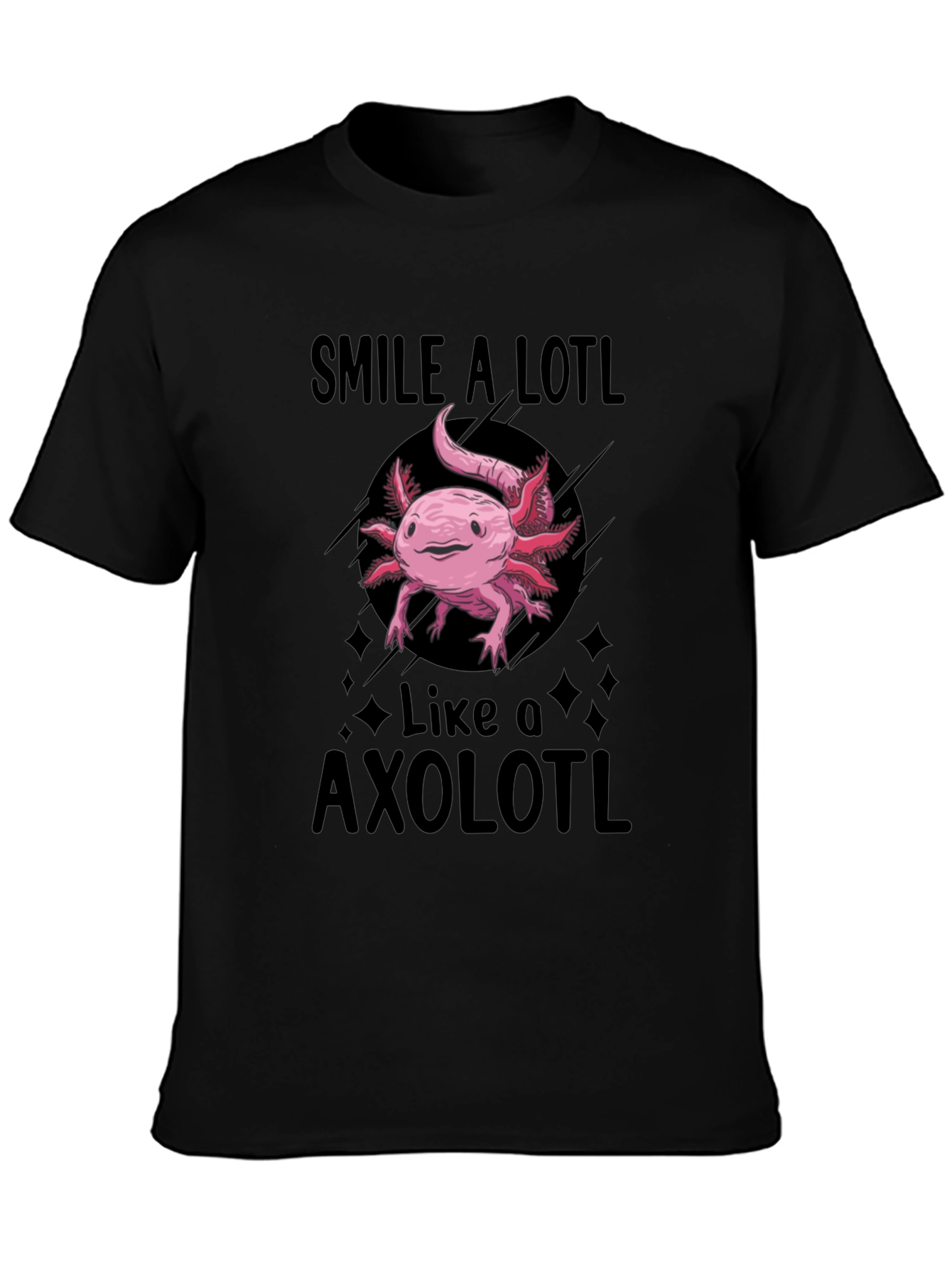 Smile A Lotl Axolotl Black T-Shirt