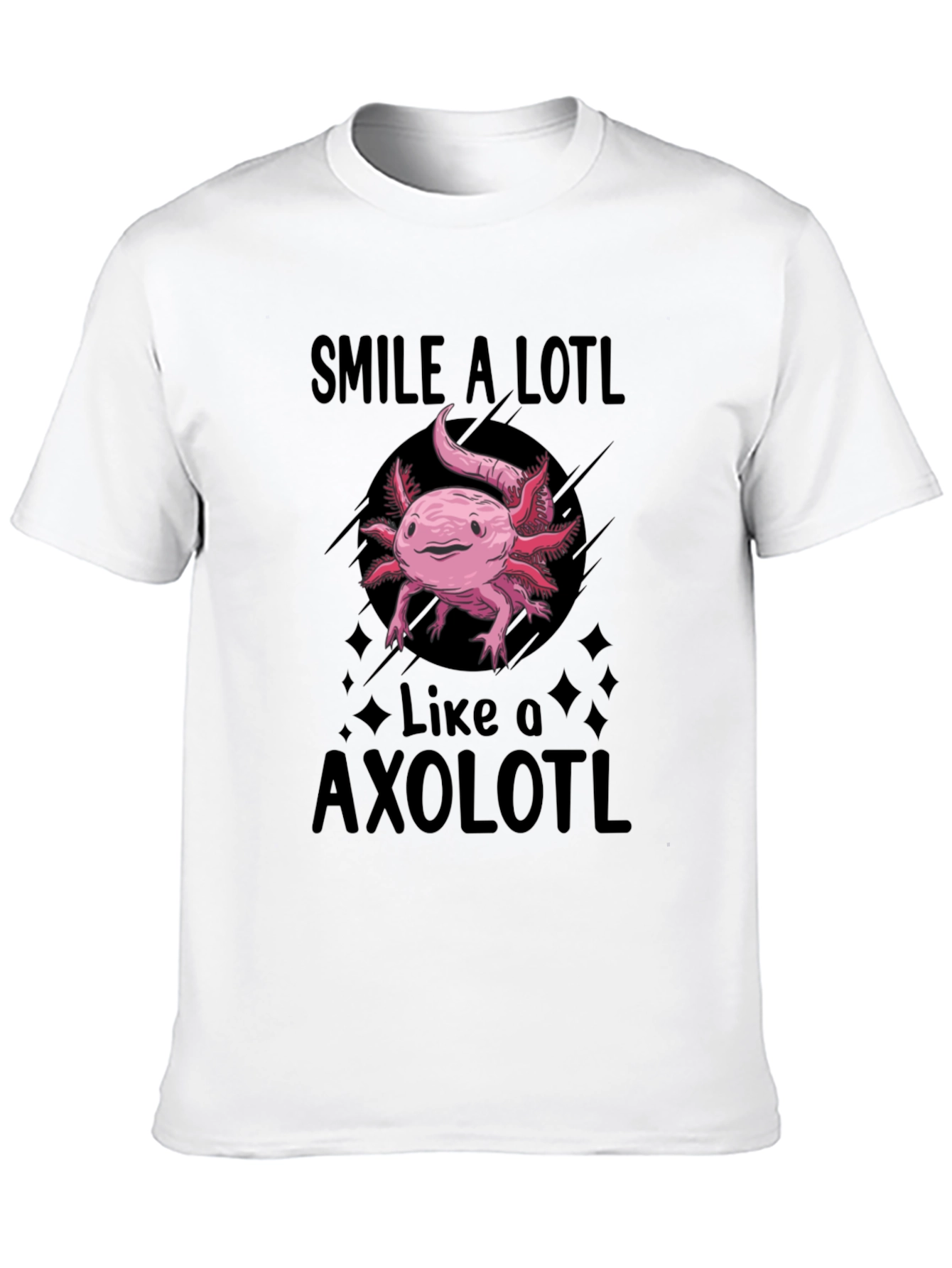 Smile A Lotl Axolotl Black T-Shirt