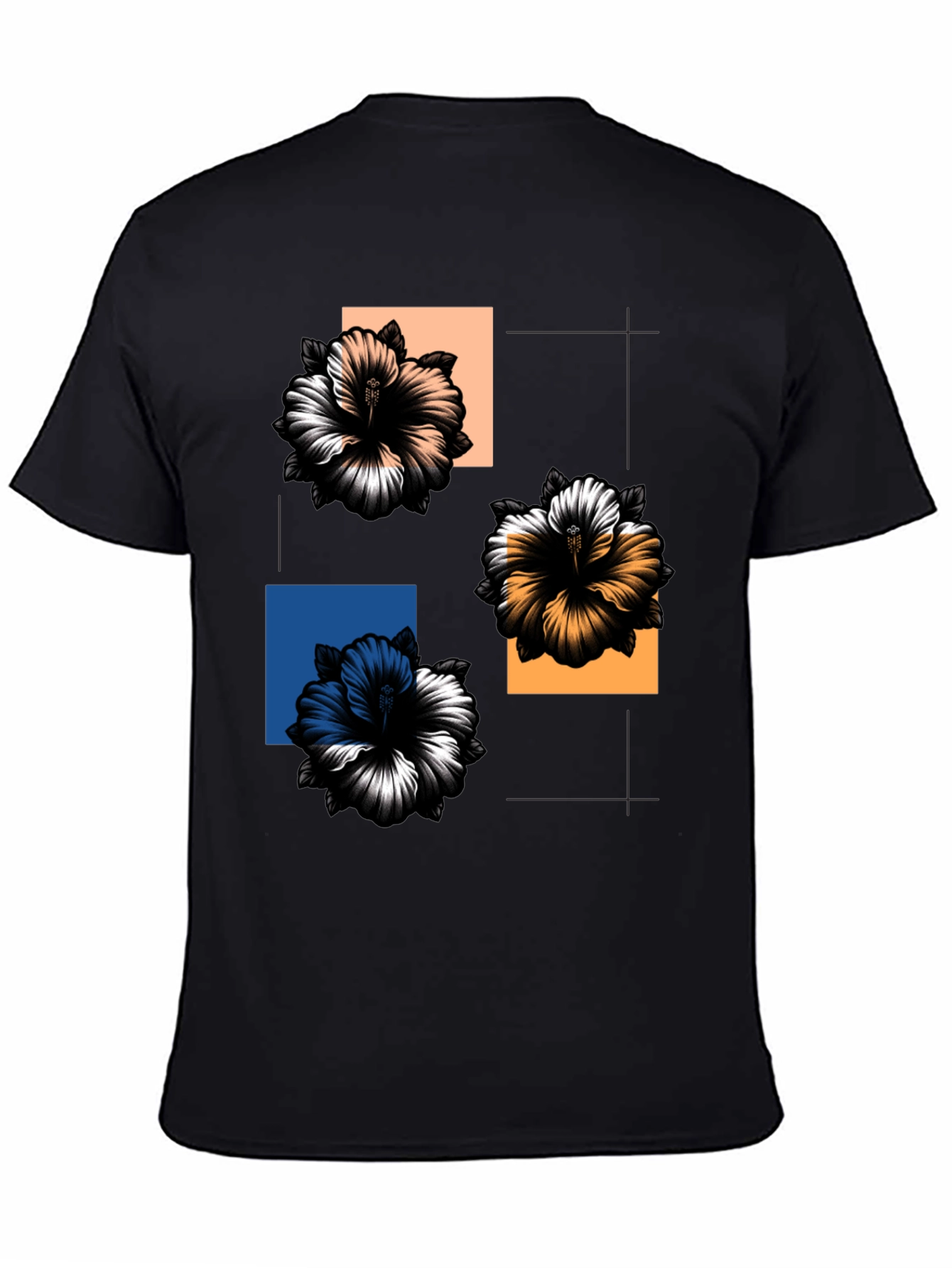 Floral Squares Graphic Tee - Modern Casual Style