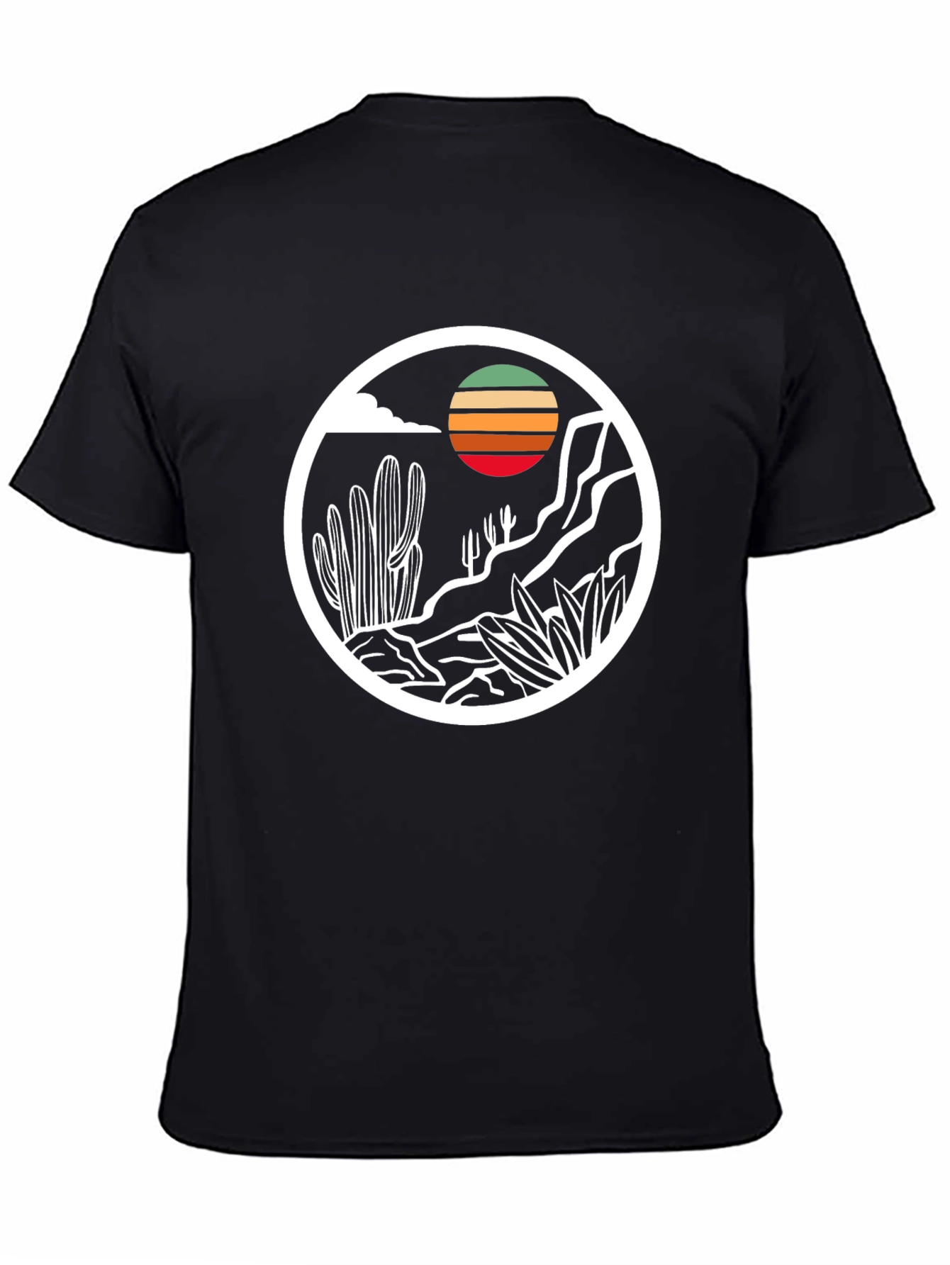 Desert Sunset Graphic Tee - Mens Black T-Shirt