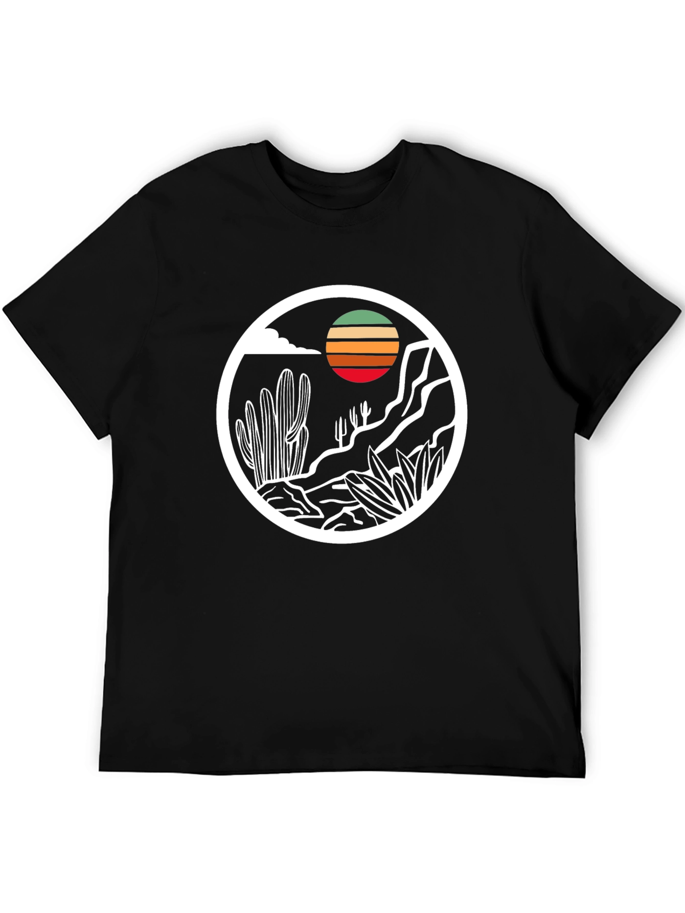 Desert Sunset Graphic Tee - Mens Black T-Shirt