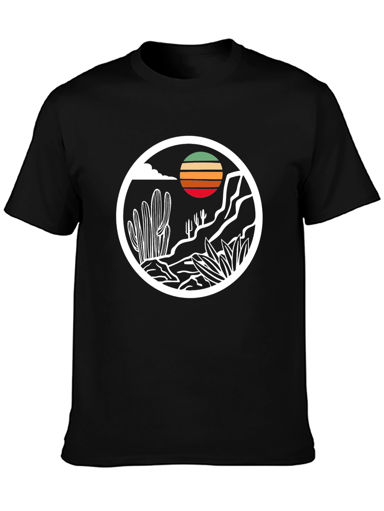 Desert Sunset Graphic Tee - Mens Black T-Shirt