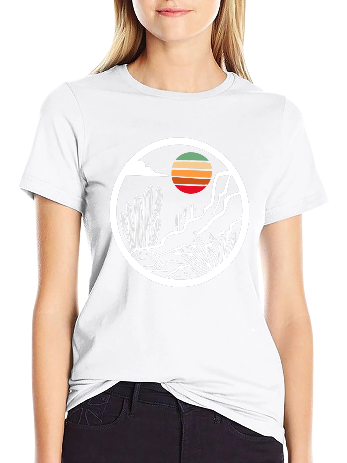 Desert Sunset Graphic Tee - Mens Black T-Shirt