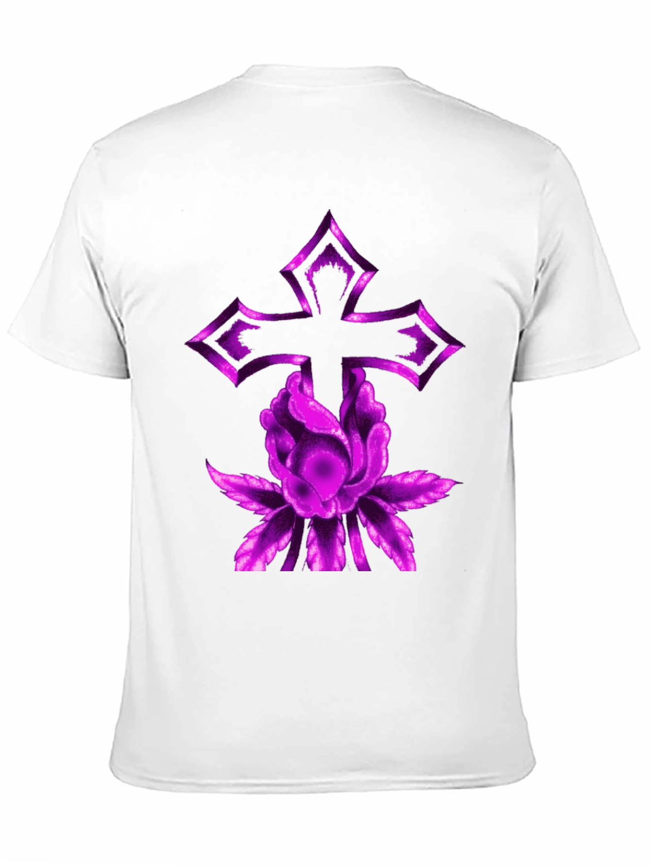 Purple Cross & Flower Graphic Tee