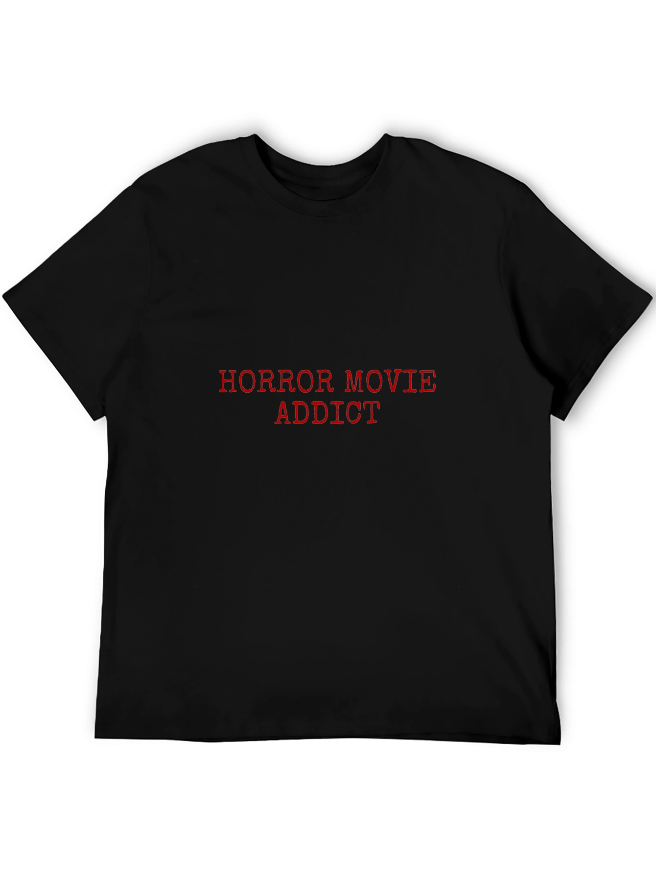 Horror Movie Addict Black Graphic T-Shirt