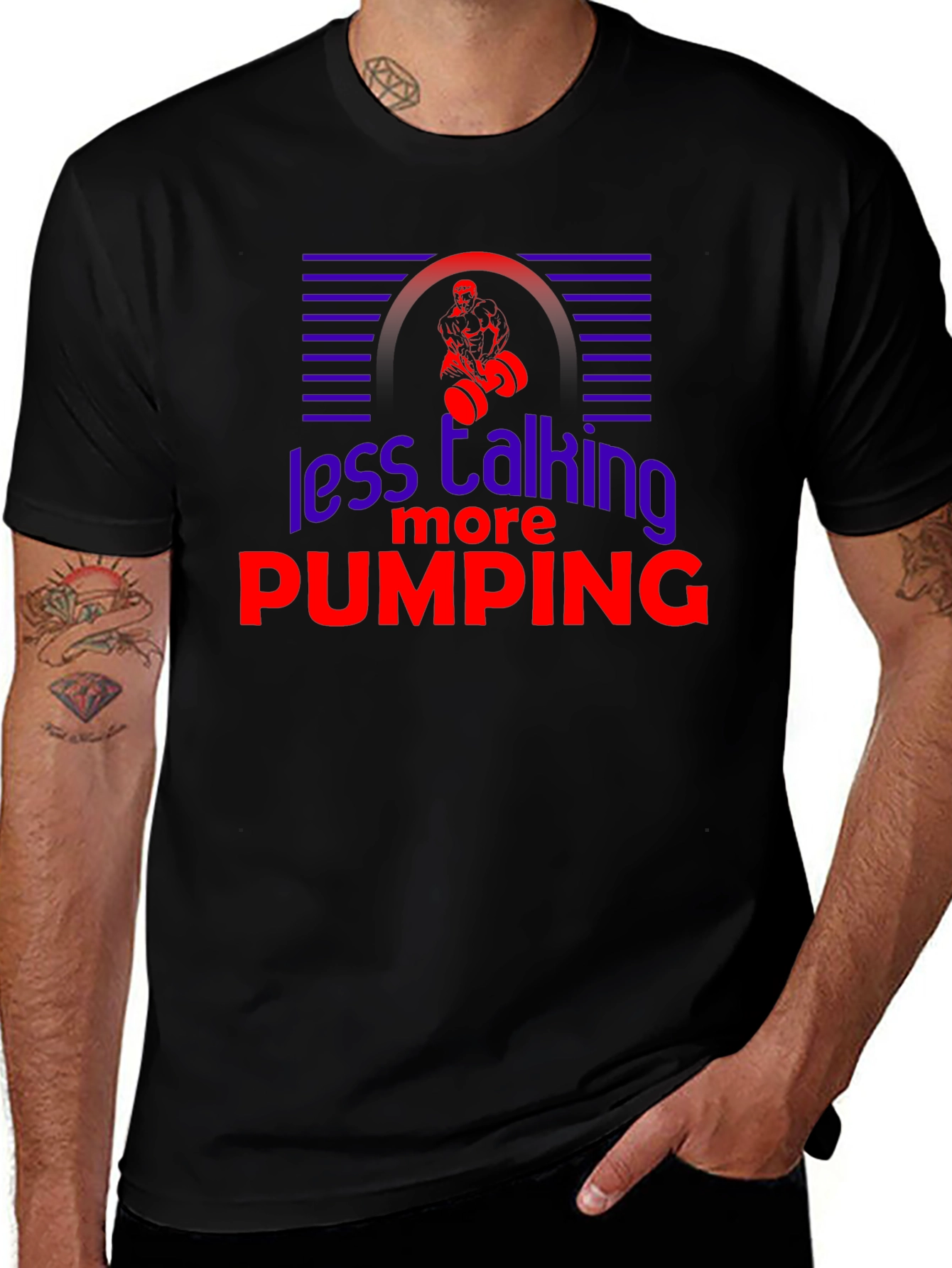 Less Talking More Pumping Graphic T-Shirt