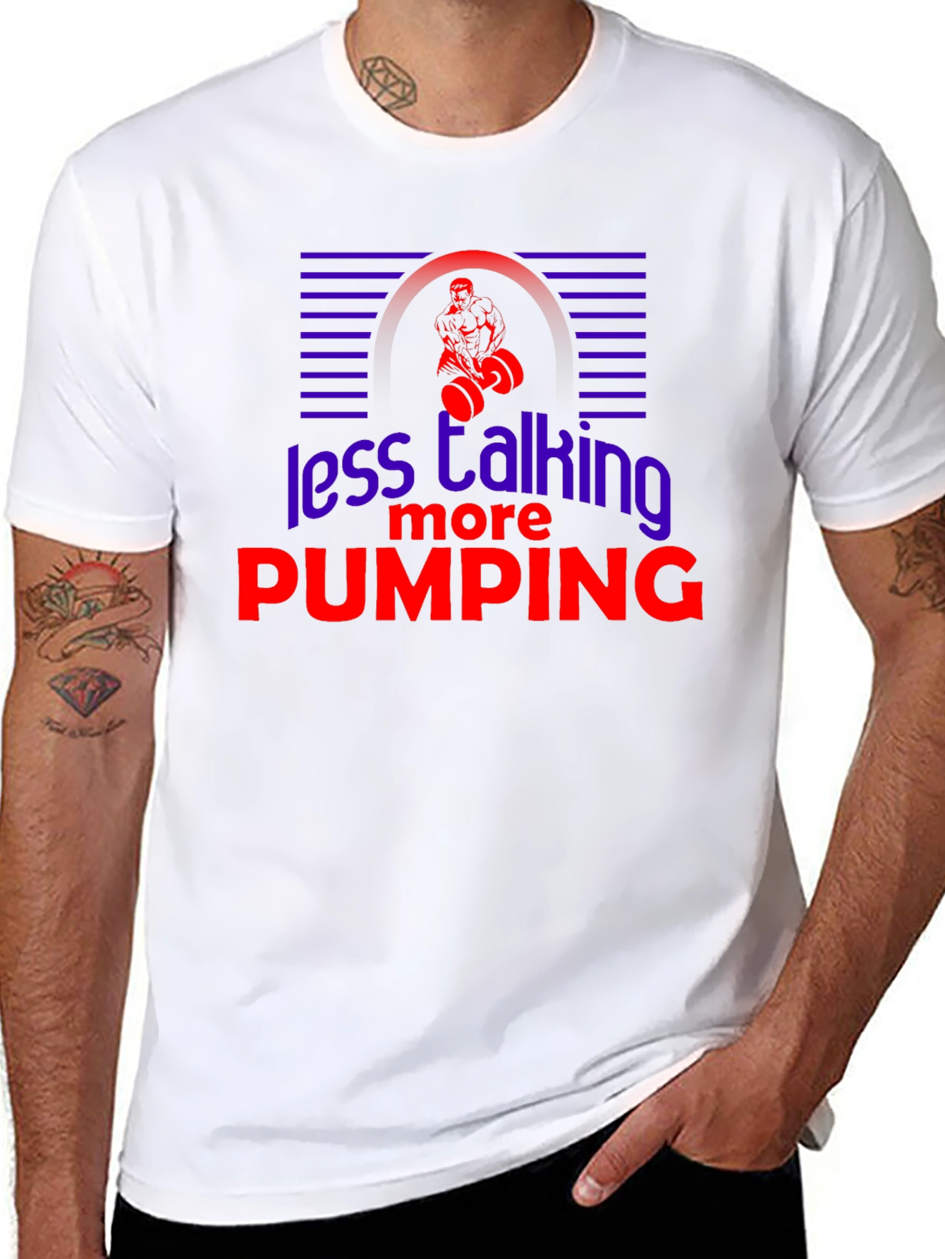 Less Talking More Pumping Graphic T-Shirt