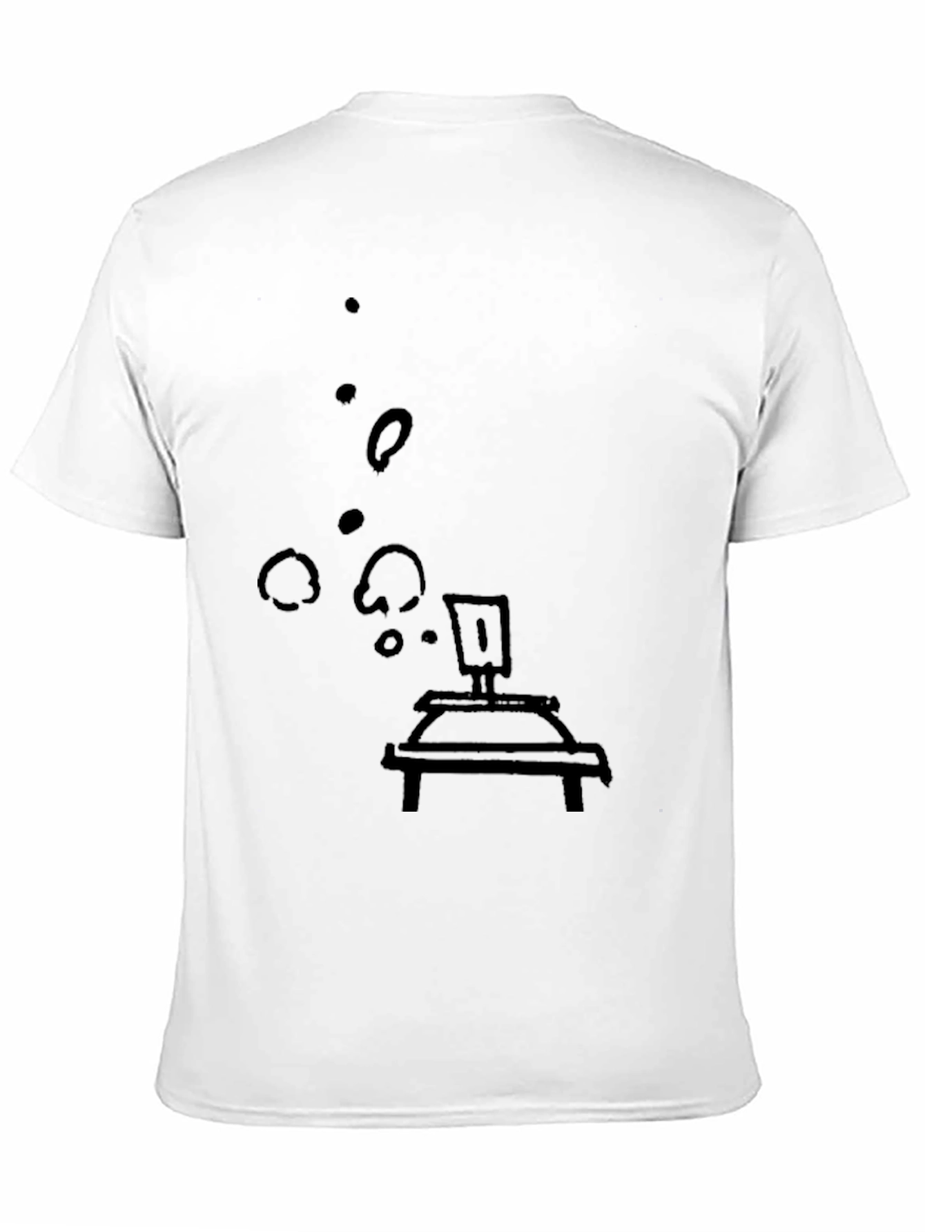 Black Tee with Artistic Bubbling Lab Still Life Print