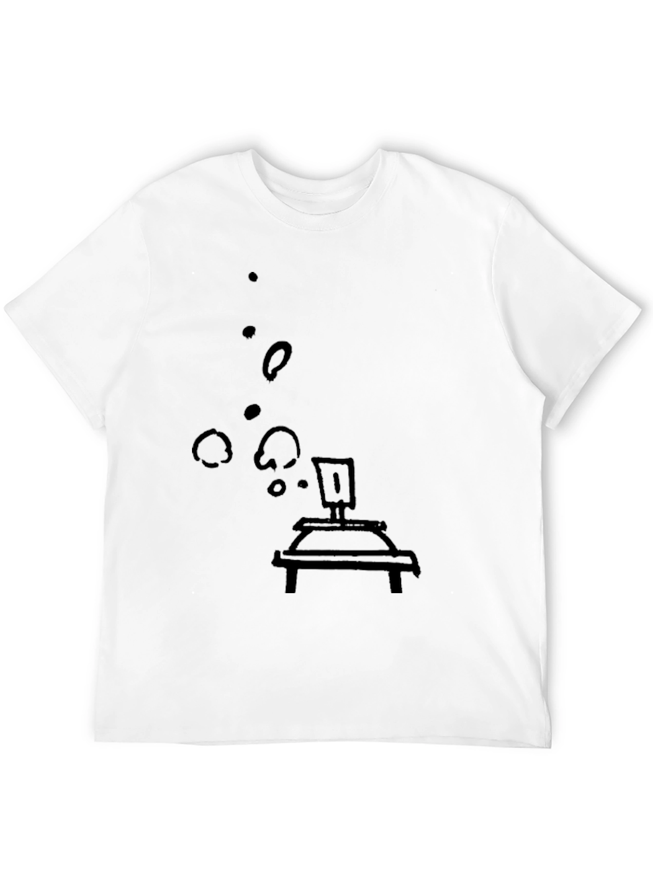 Black Tee with Artistic Bubbling Lab Still Life Print