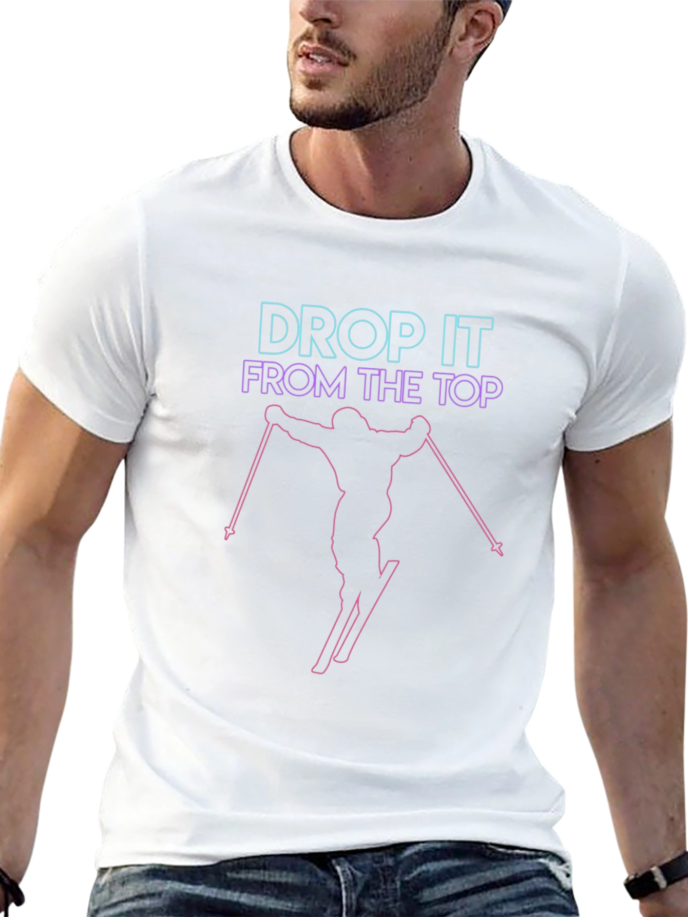 Drop It From The Top Skiing Graphic Tee