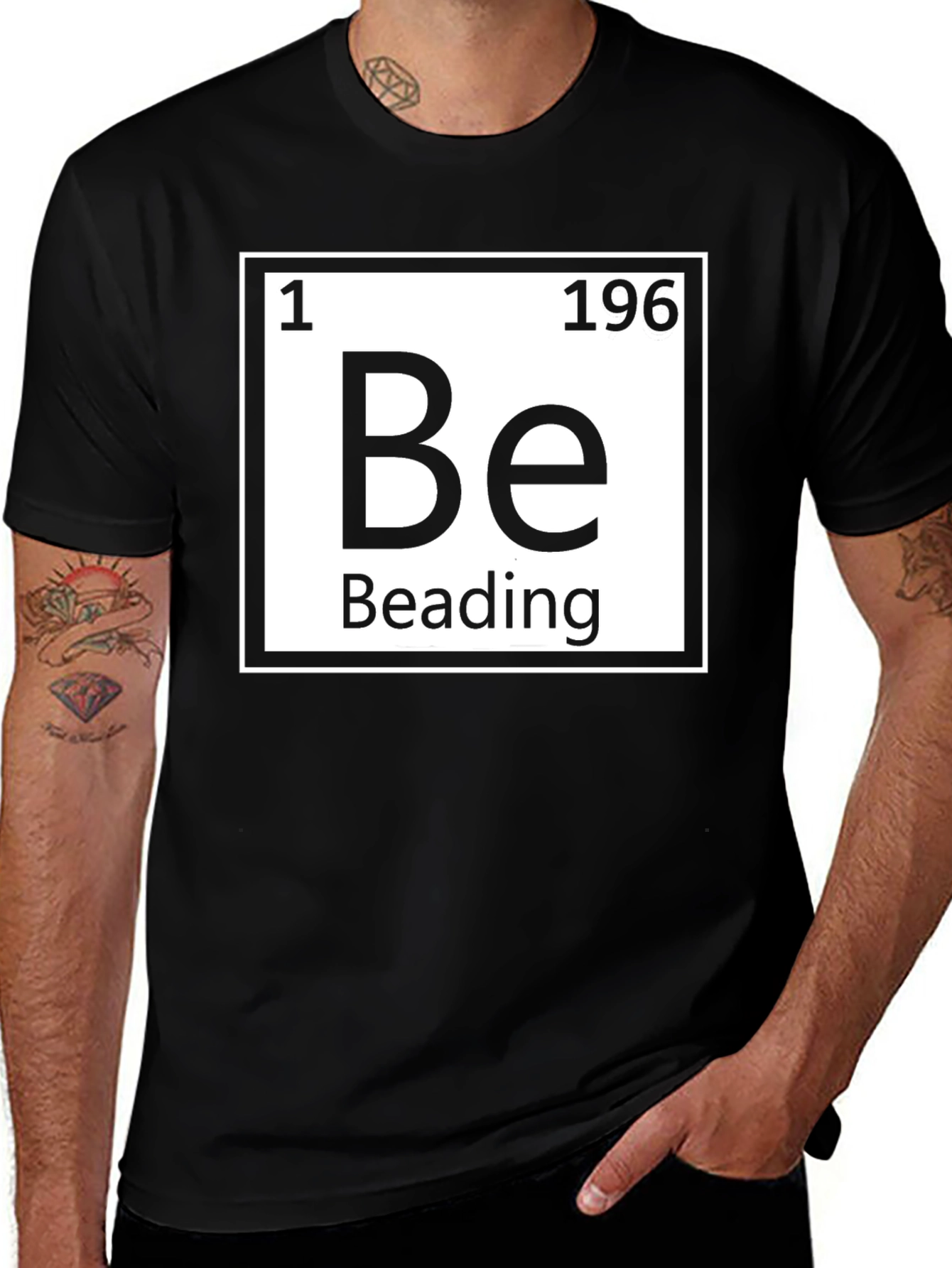Beading Periodic Table T-Shirt - Black