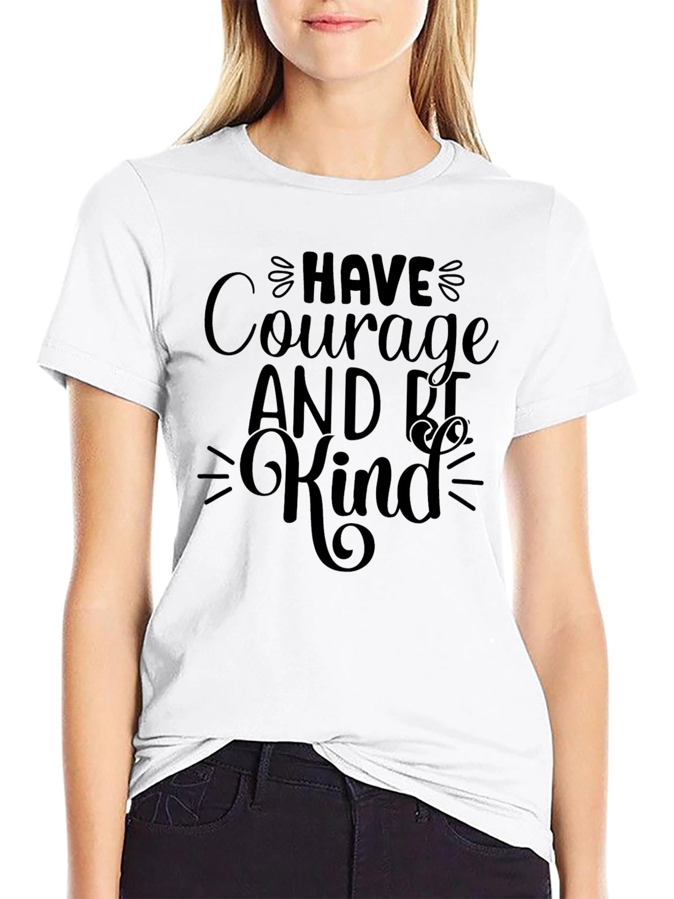 Courage Be Kind Black Graphic Tee