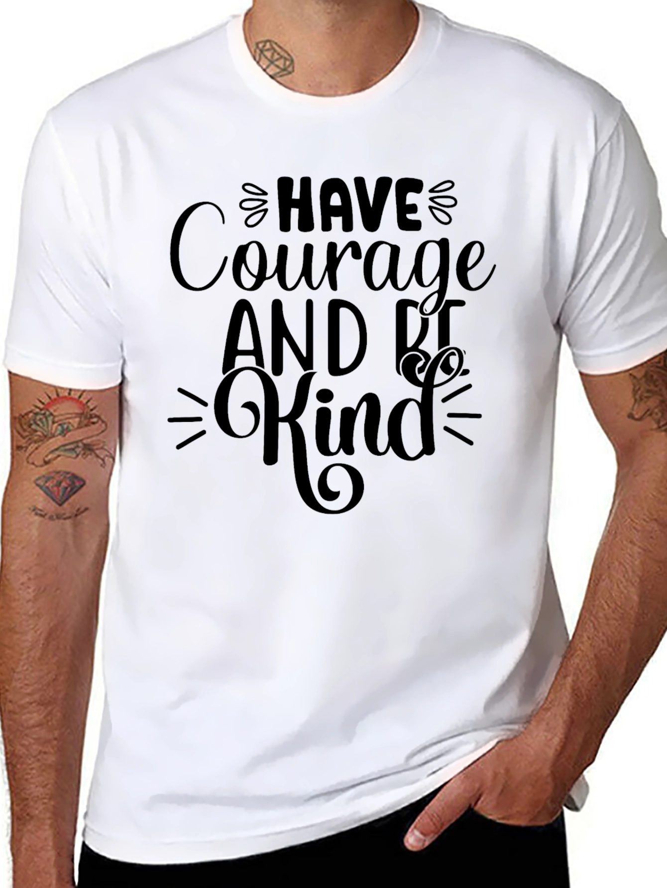 Courage Be Kind Black Graphic Tee