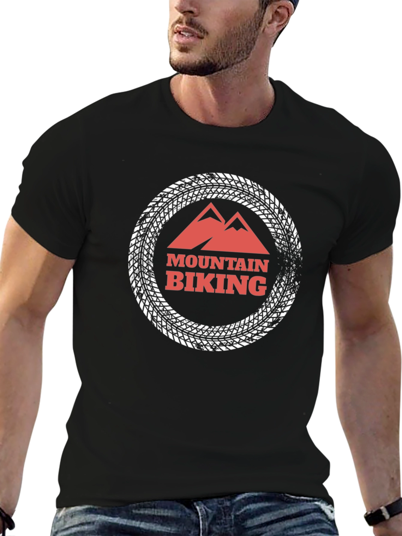 Mountain Biking Graphic Tee - Black