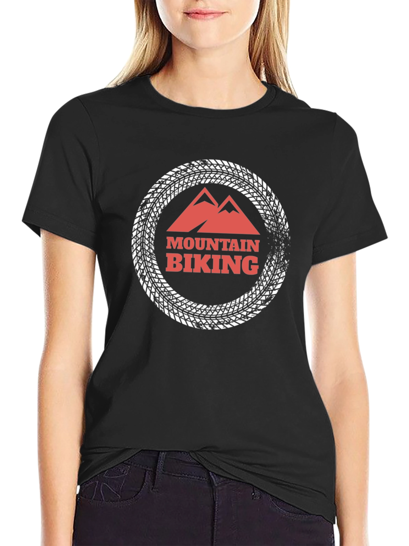 Mountain Biking Graphic Tee - Black