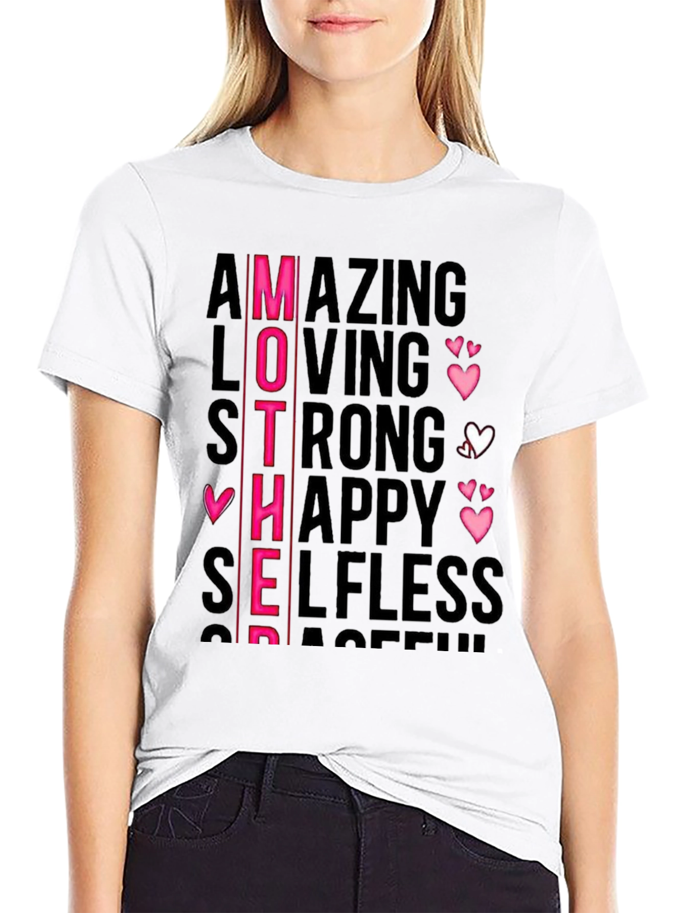 Mothers Day Graphic Tee - Amazing Loving Strong
