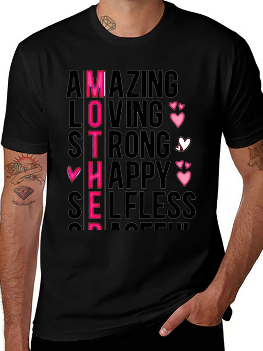 Mothers Day Graphic Tee - Amazing Loving Strong