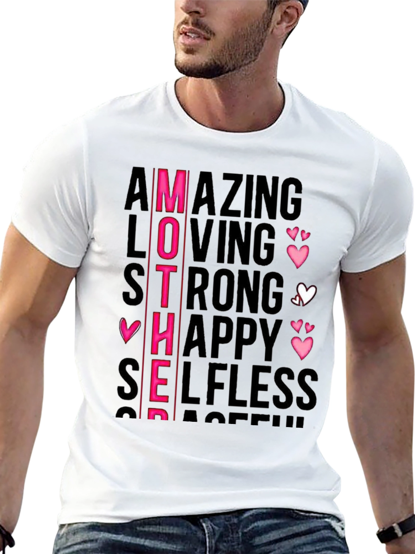 Mothers Day Graphic Tee - Amazing Loving Strong